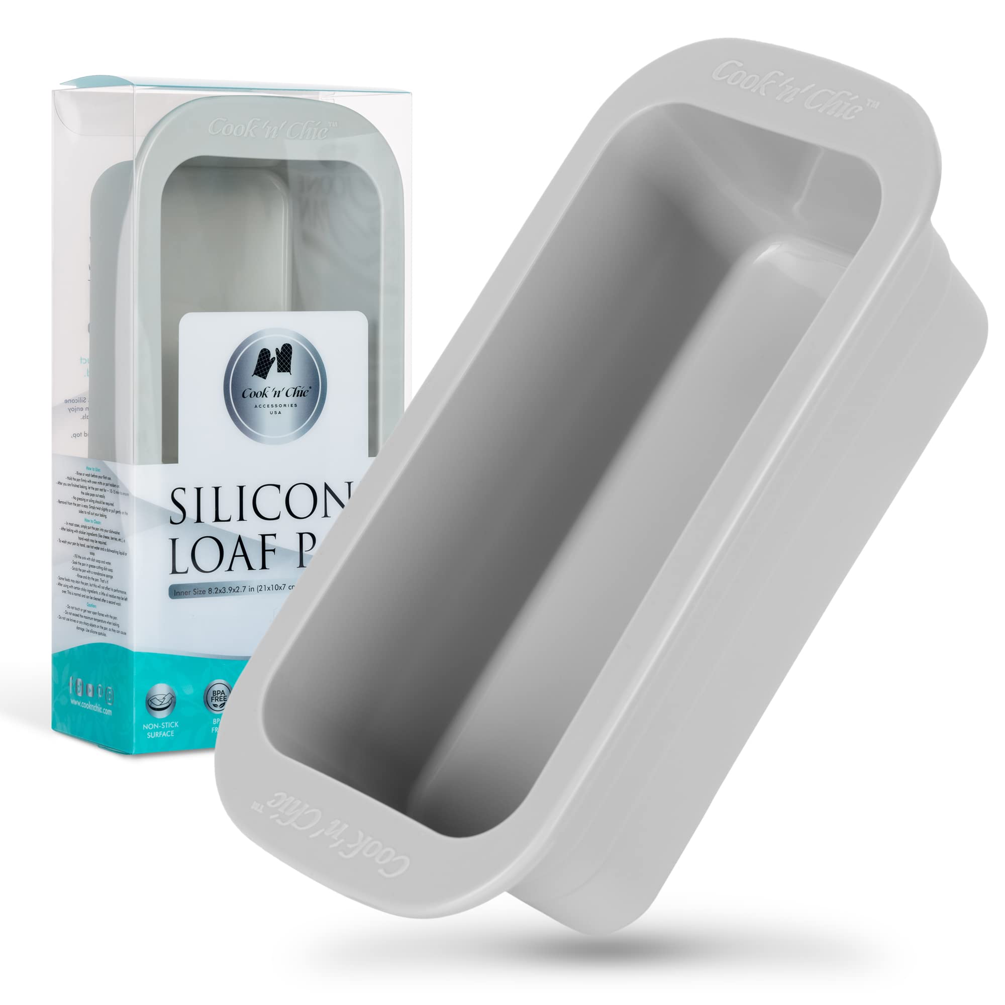 Silicone Loaf Pan (Small) NonStick Oven Dish  Professional Bakeware Baking Mould for Cakes Pies Breads  Microwave Dishwasher 