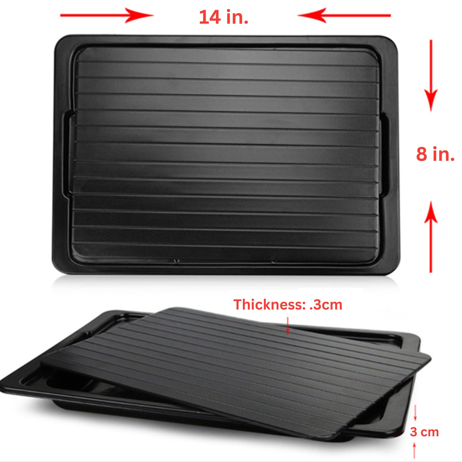 Ace And Olive Meat Defrosting Tray For Frozen Meat With Drip Tray- Meat Thawing Board - Aluminum Meat Thawing Tray For Frozen Me