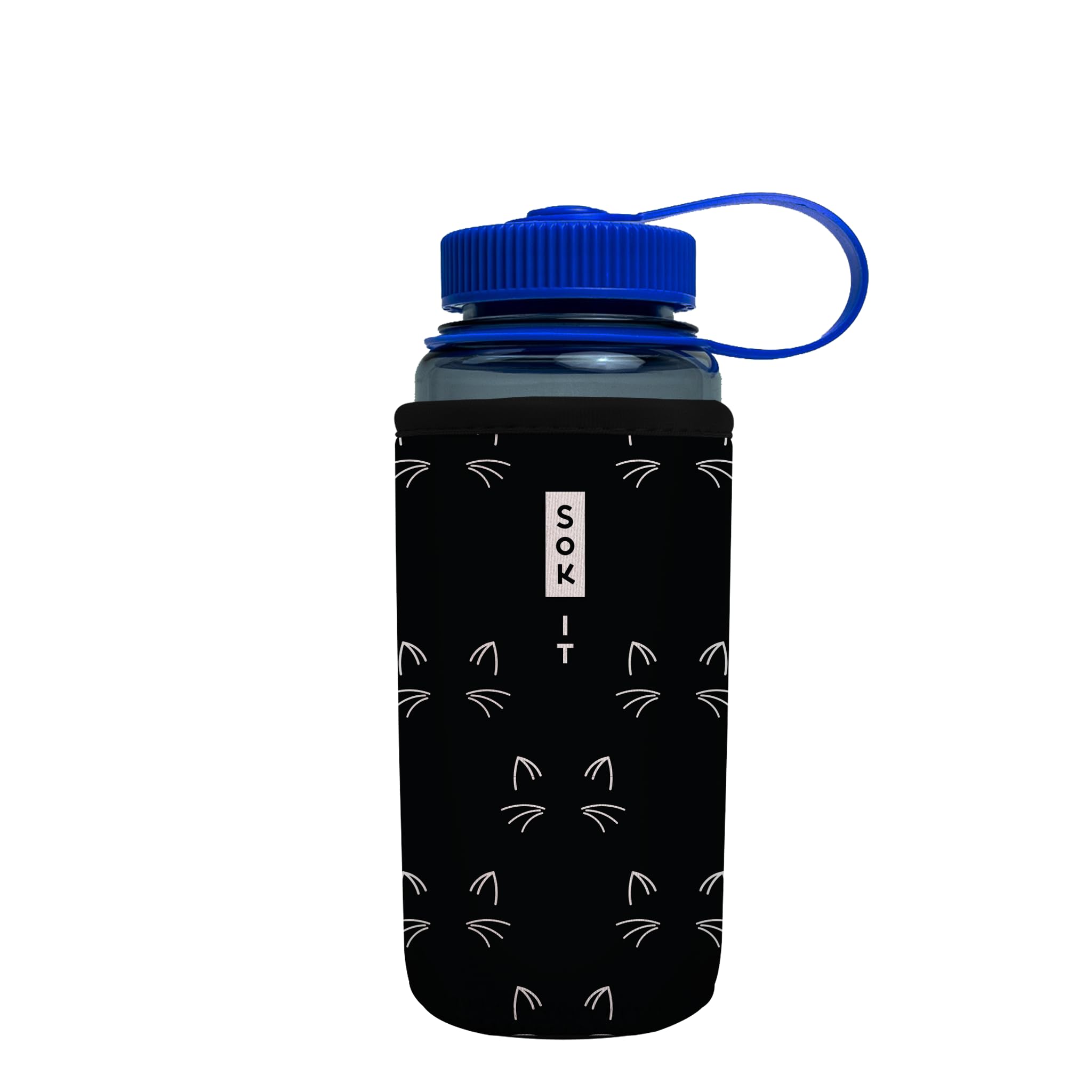 Sok It BotlSok Water Bottle Sleeve Insulated Neoprene Cover (Mystical Meows, Fits 16oz CamelBak or Nalgene)