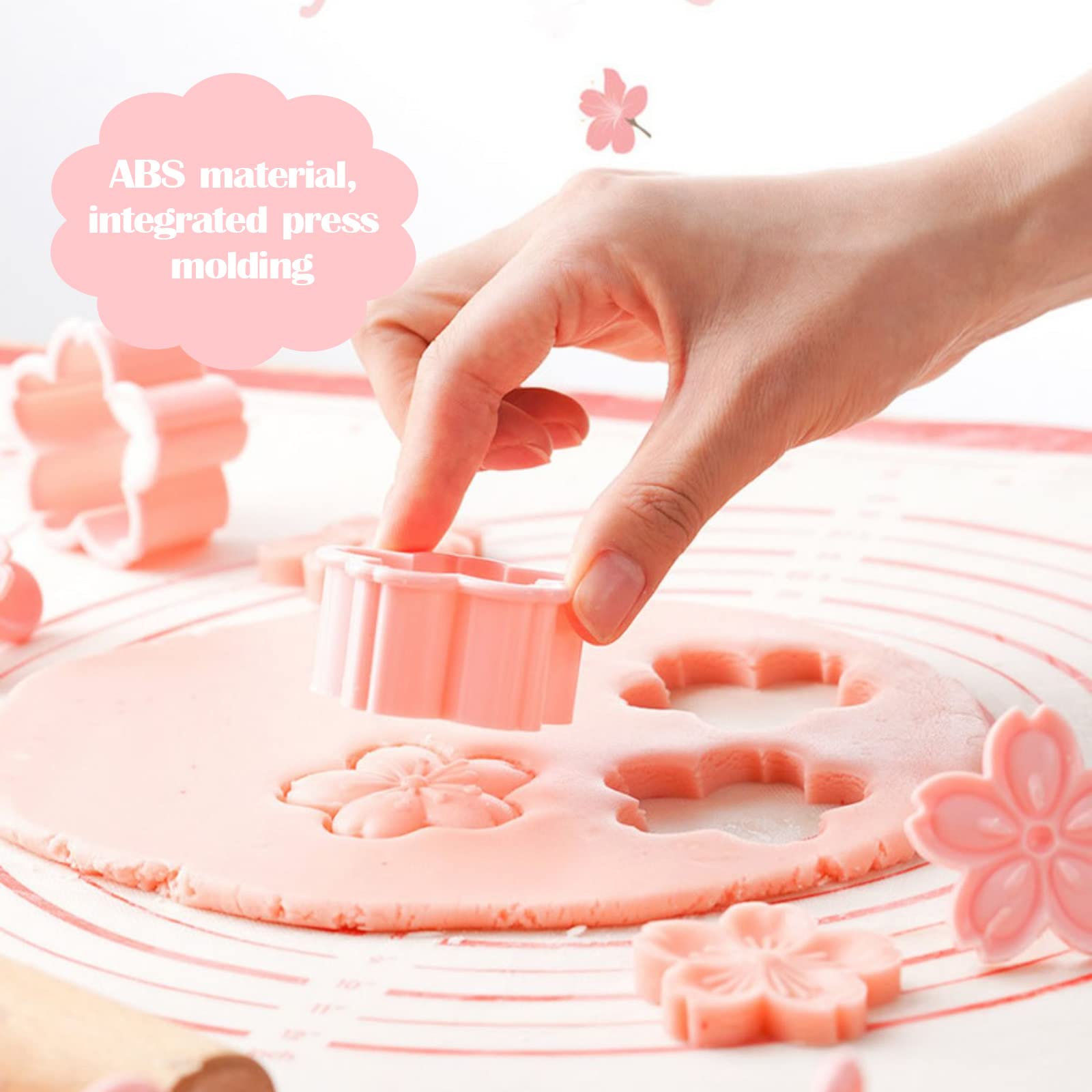 16 Pcs Flower Cookie Cutters Embossing Mini Flower Cookie Stamps Spring Flower Shapes 3D Plastic Cookie Cutters For Kids Fondant