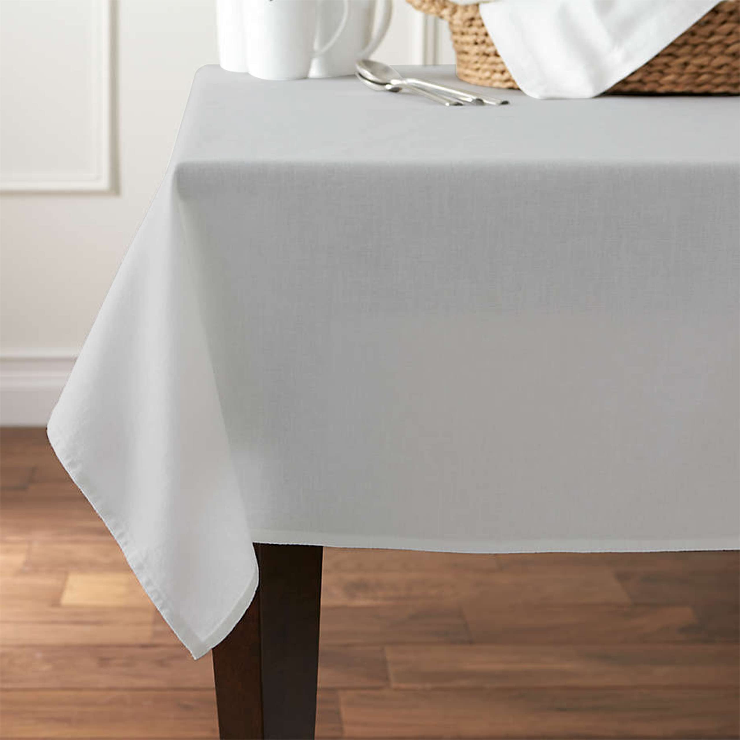Pomp Silver 60 X 102 Premium Polyester Tablecloth  Wrinkle  Stain Resistant Easy Care Fabric  Fits 6Ft Rectangle Table