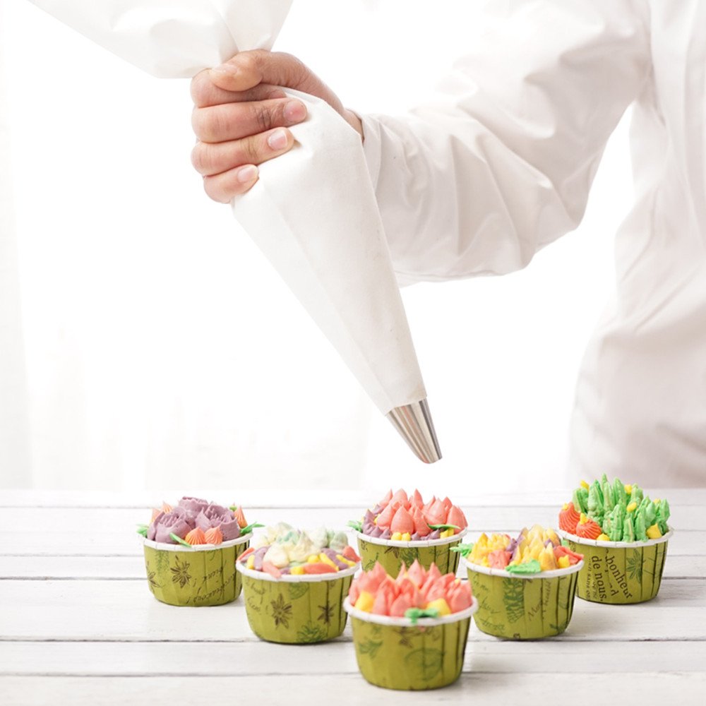 Jennice House Pastry Bags Set, 3 Pack Of Reusable Cake Decorating Cotton Canvas Piping Icing Cupcake Bags In 3 Sizes -12 Inch+14