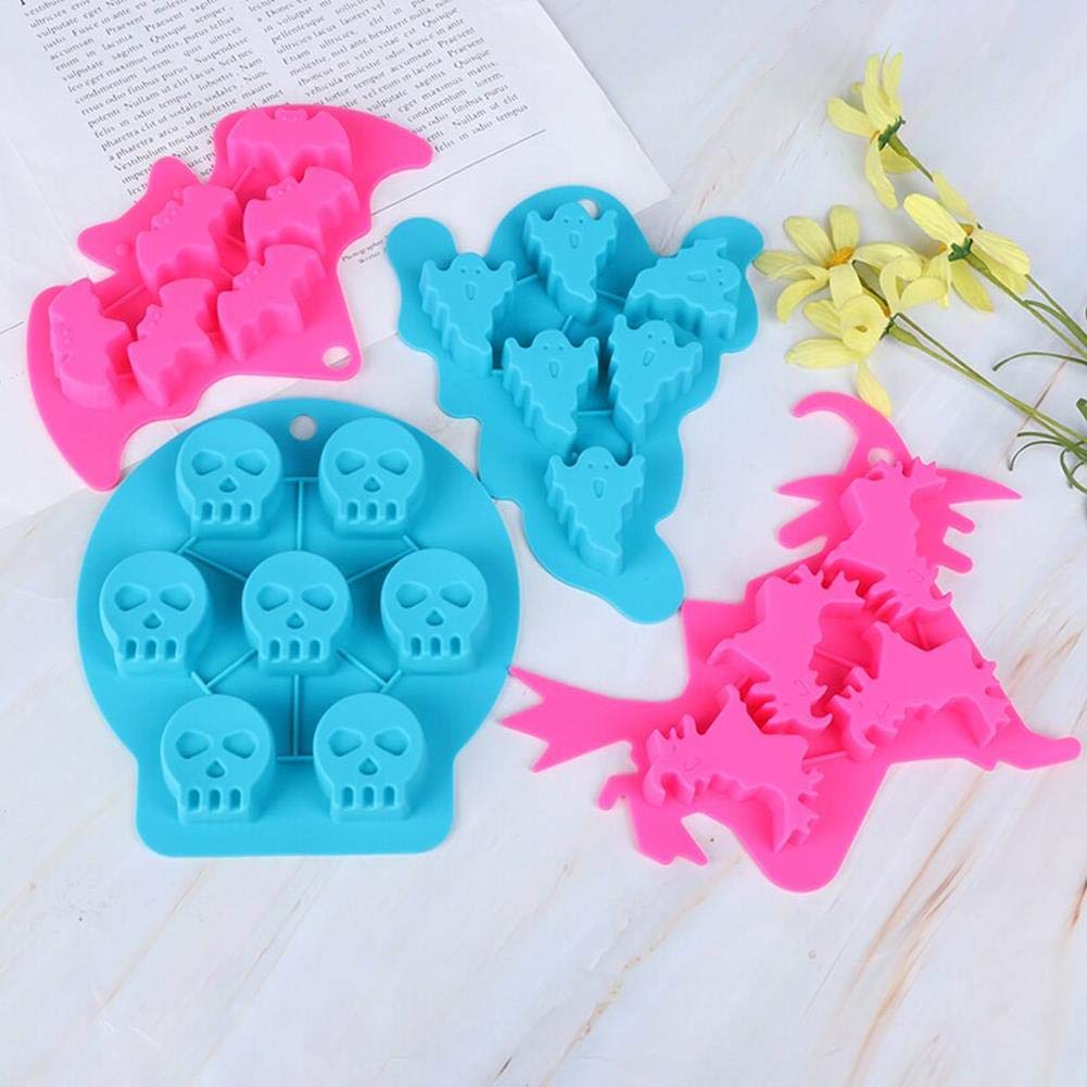 Zavaca 4-Cavity Chocolate Molds Silicone Candy Jelly Mold - Candy Gummy Molds And Silicone Ice Cube Tray Nonstick Baking Mold, F