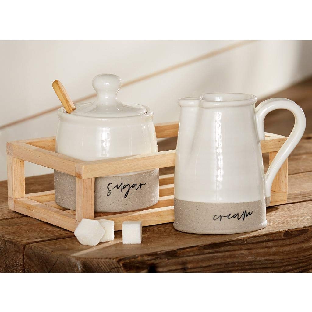 Mud Pie Stoneware Cream And Sugar