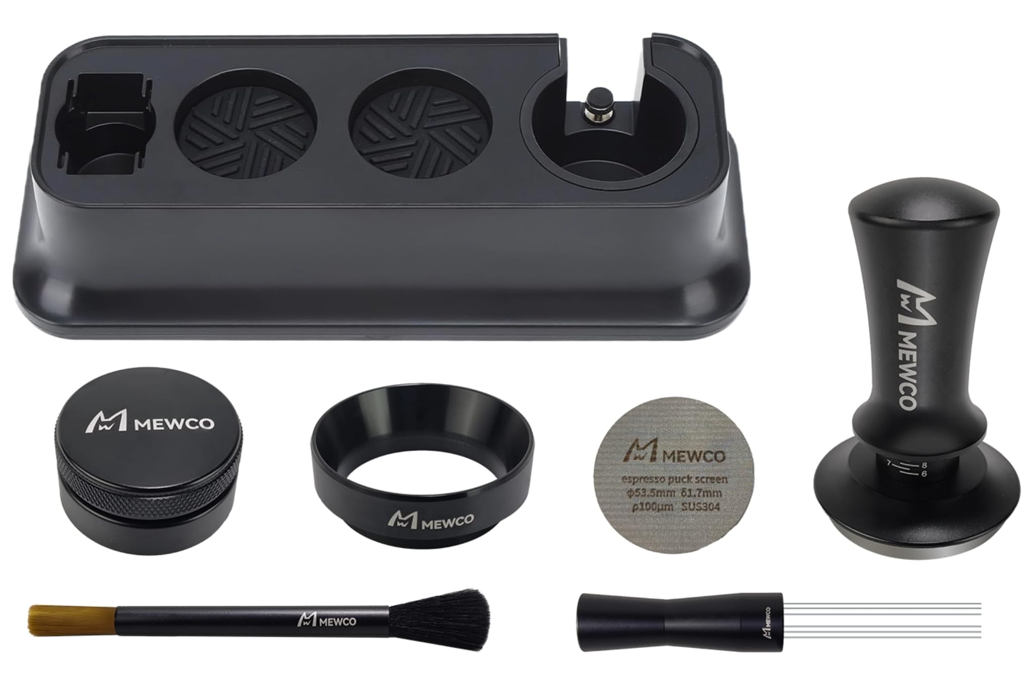 7 Pack Espresso Tamper Station&Coffee Distributor Tamper&Espresso Wdt Stirrer&Coffee Tamping&Brush&Coffee Dosing Funnel&Espresso