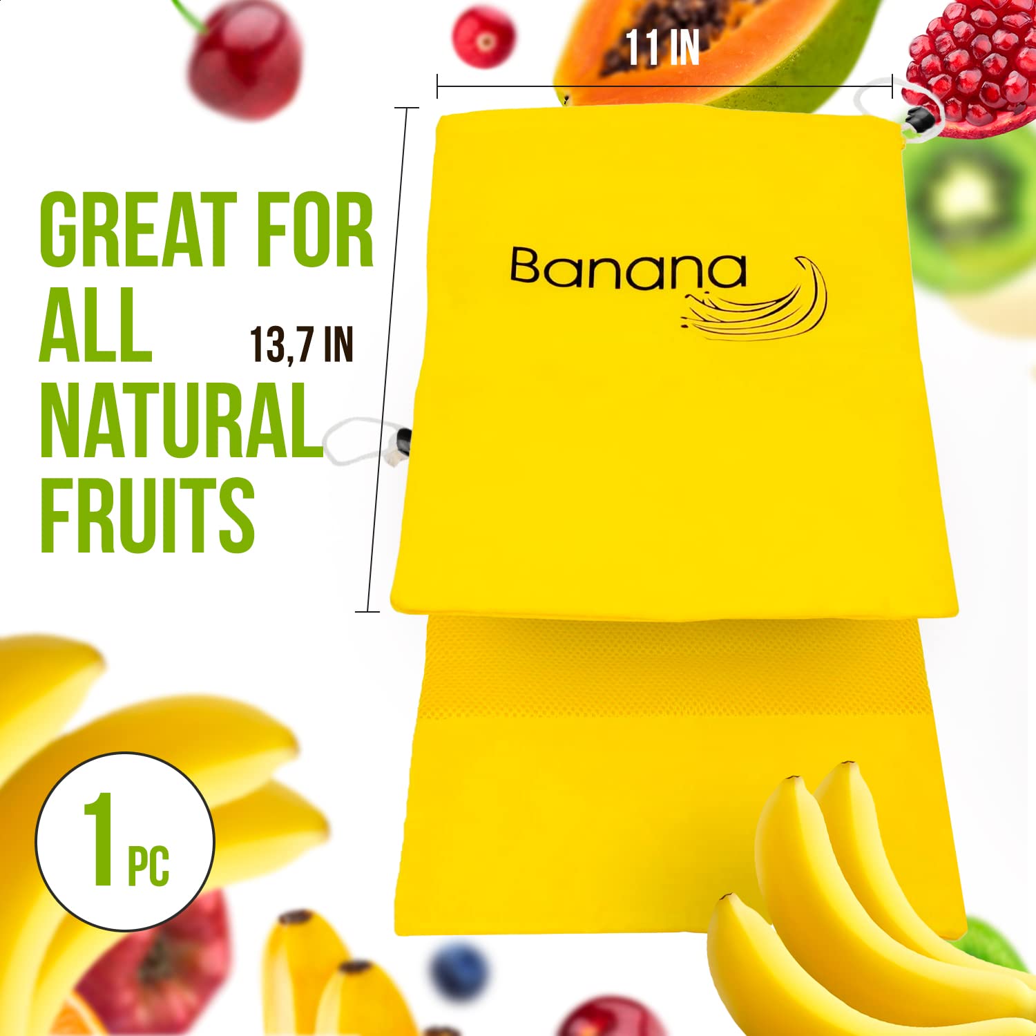 Banana And Fruit Holder Yellow Bag - Yellow Herb Saver For Refrigerator Organizer Vegetable Storage Bags Fresh Herb Storage Bags