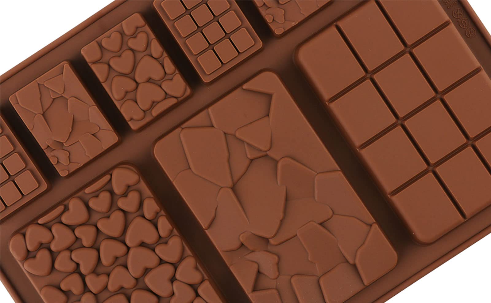 C-Co Food Grade Break-Apart Chocolate Molds, Set Of 4 Packs Non-Stick Silicone Protein And Energy Bar Molds
