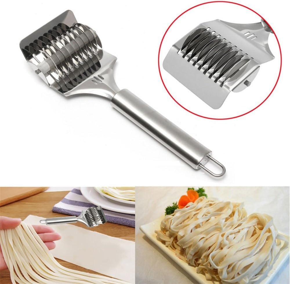 High Grade Stainless Steel Noodle Lattice Roller Dough Cutter For Kitchen Cooking Tools