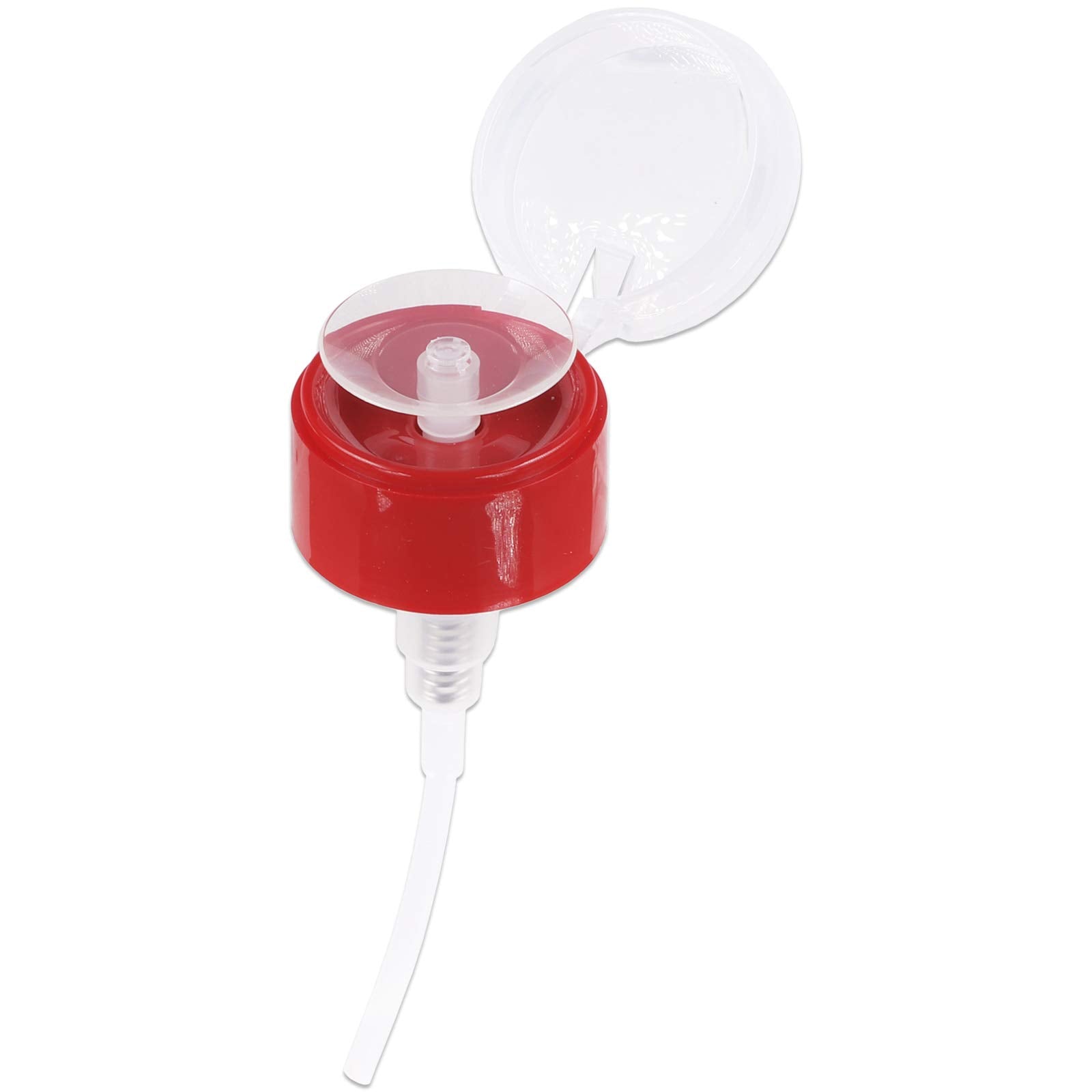 10Oz Push Down Pump Dispenser Flip Top Cap Refillable Empty Bottle - Color: Red - Lockable Travel Cosmetic Packaging Empty Bottl