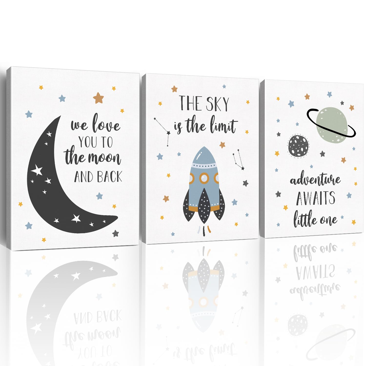 Yuzi-N Space Decor For Boys Room Outer Space Room Decor For Boys, Space Wall Art Decor For Kids Room Boys Bedroom Nursery Playro