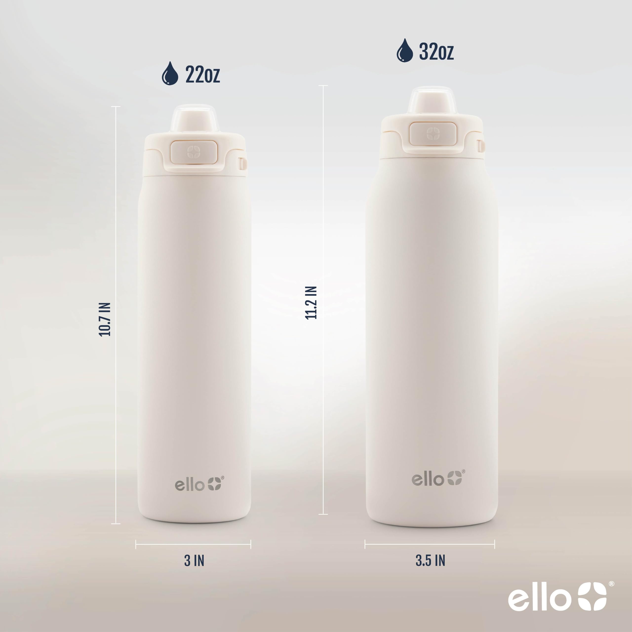 Ello Pop & Fill 32Oz Stainless Steel Water Bottle With Quick Fill Technology, Double Walled And Vacuum Insulated Metal, Leak Pro