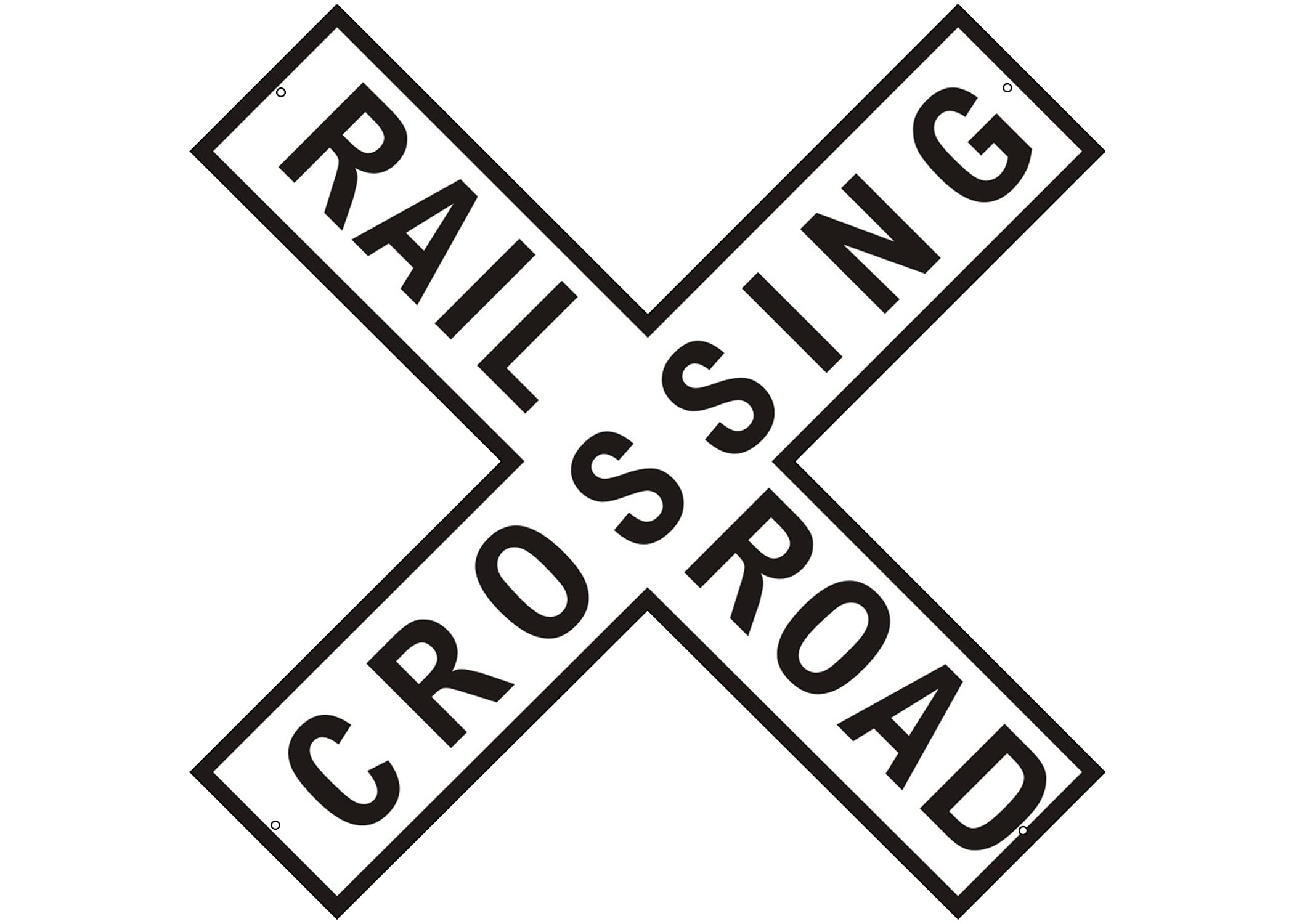 Rogue River Tactical Funny Metal Railroad Crossing XING Tin Sign, 12x12 Inch, Wall D  cor