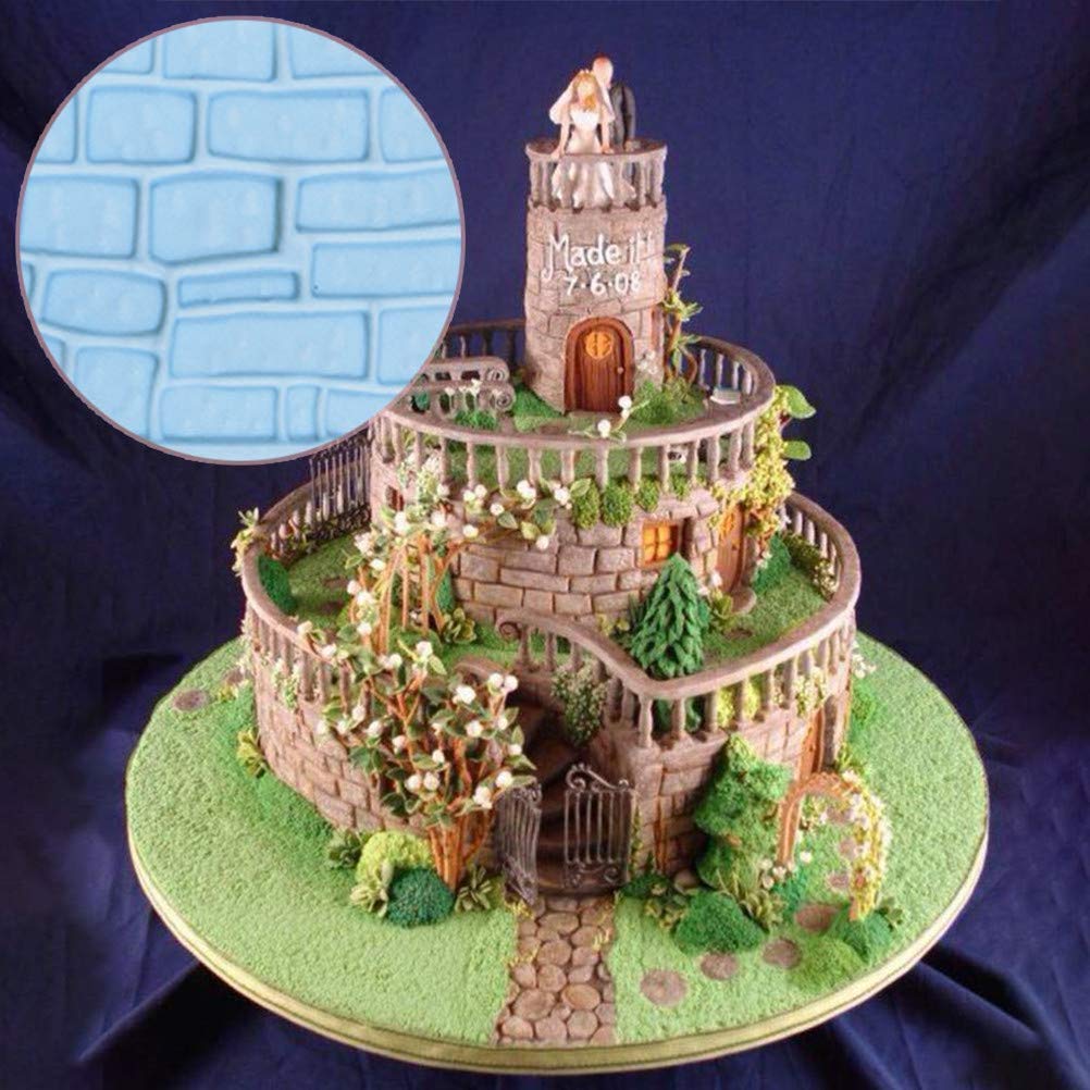 10 Set Fondant Impression Mat Mold Lace Embossing Mat Tree Bark/Brick Wall/Flower/Stone Wall Fondant Impression Mats Texture Des