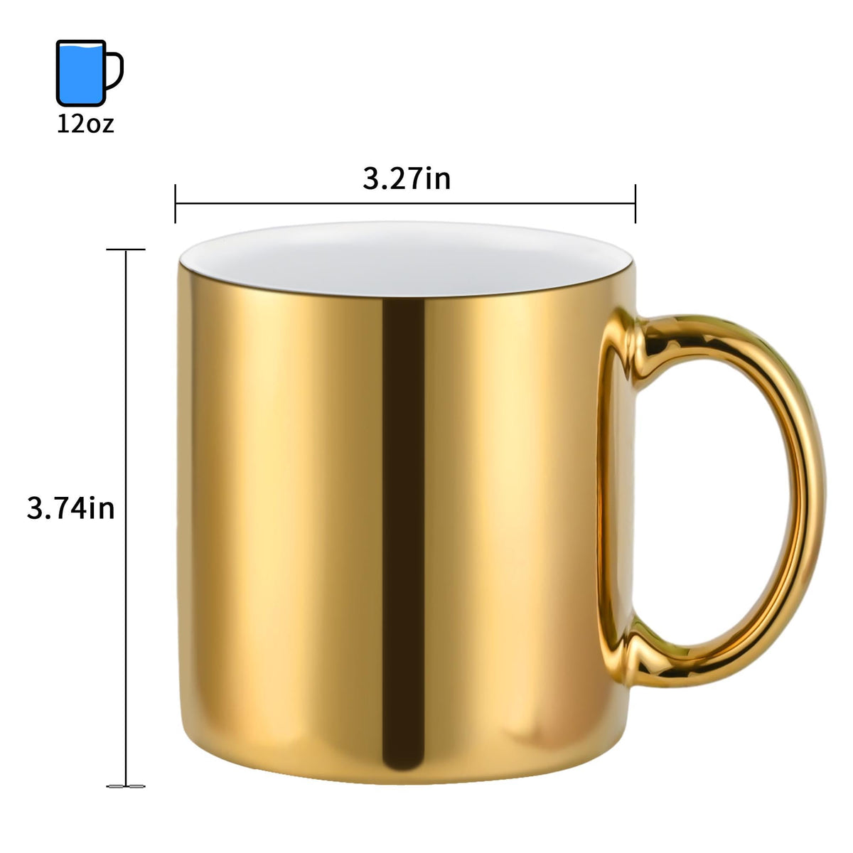 Bycnzb Coffee Mugs gold Ceramic Mug set of 4 Ceramic Cups for Coffee ...