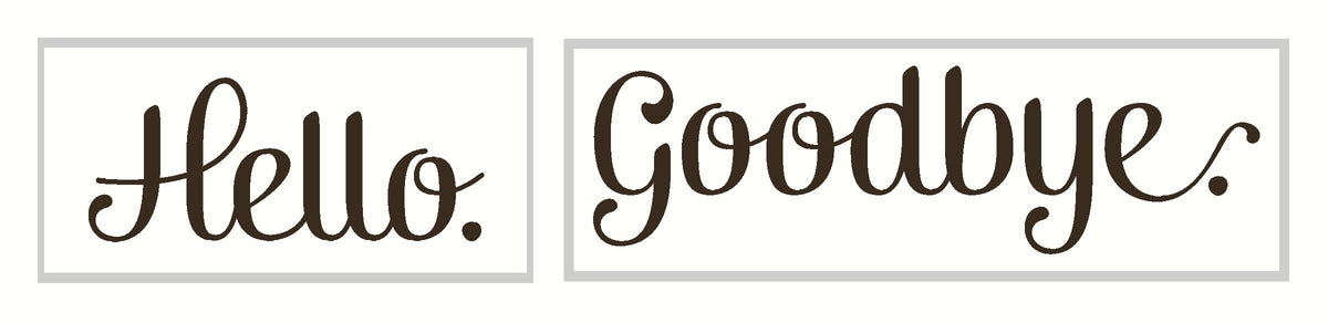 Wall Decor Plus More Wdpm3264 Hello Goodbye Quote Wall Decal Art For Entryway, 23 X 4.5-Inch, Chocolate