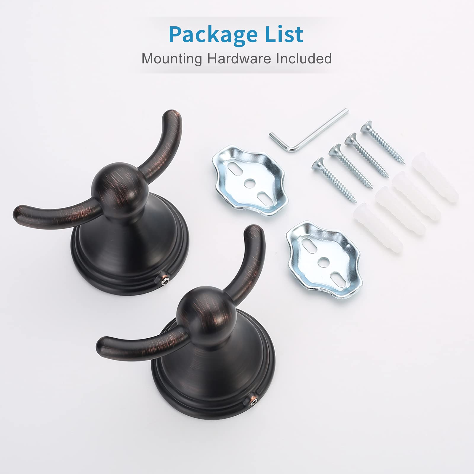 Filta Bathroom Towel Hooks, Robe & Towel Hooks For Bathroom Shower Wall Mounted, Oil Rubbed Bronze Bath Towel Hooks, Traditional