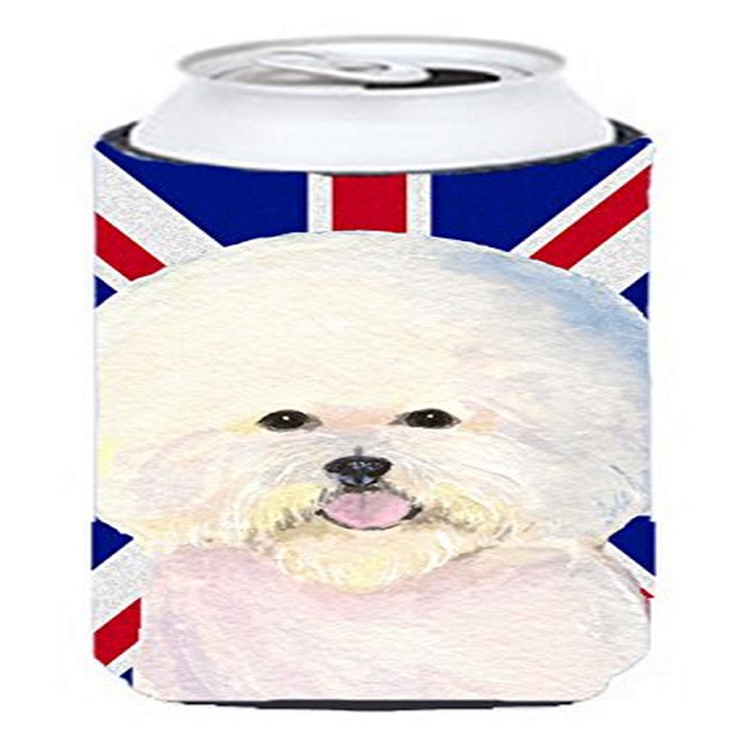 Caroline'S Treasures Ss4968Tbc Bichon Frise With English Union Jack British Flag Tall Boy Hugger Can Cooler Sleeve Hugger Machin