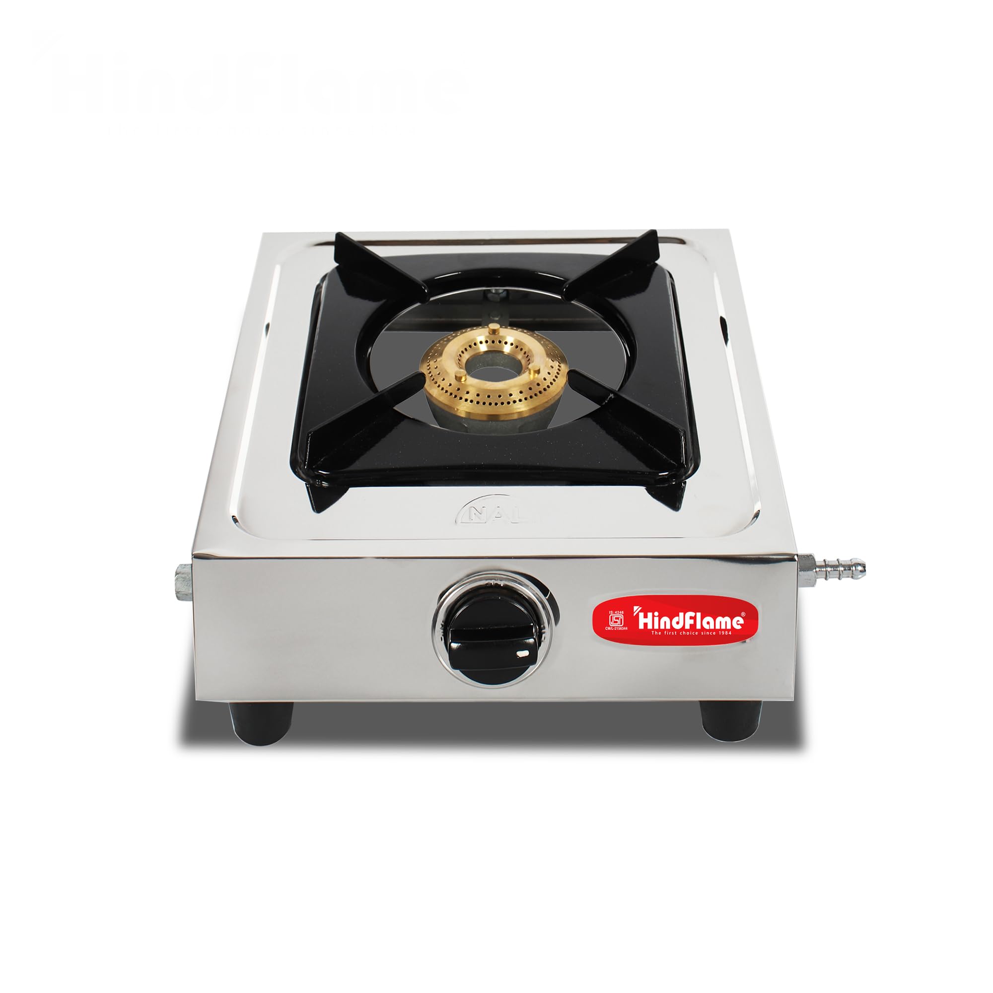 Hindflame 1 Burner Metro Series Stainless Steel Manual Gas Stove 1 Year Warranty (Isi Certified & Bis Approved) (1 Burner)