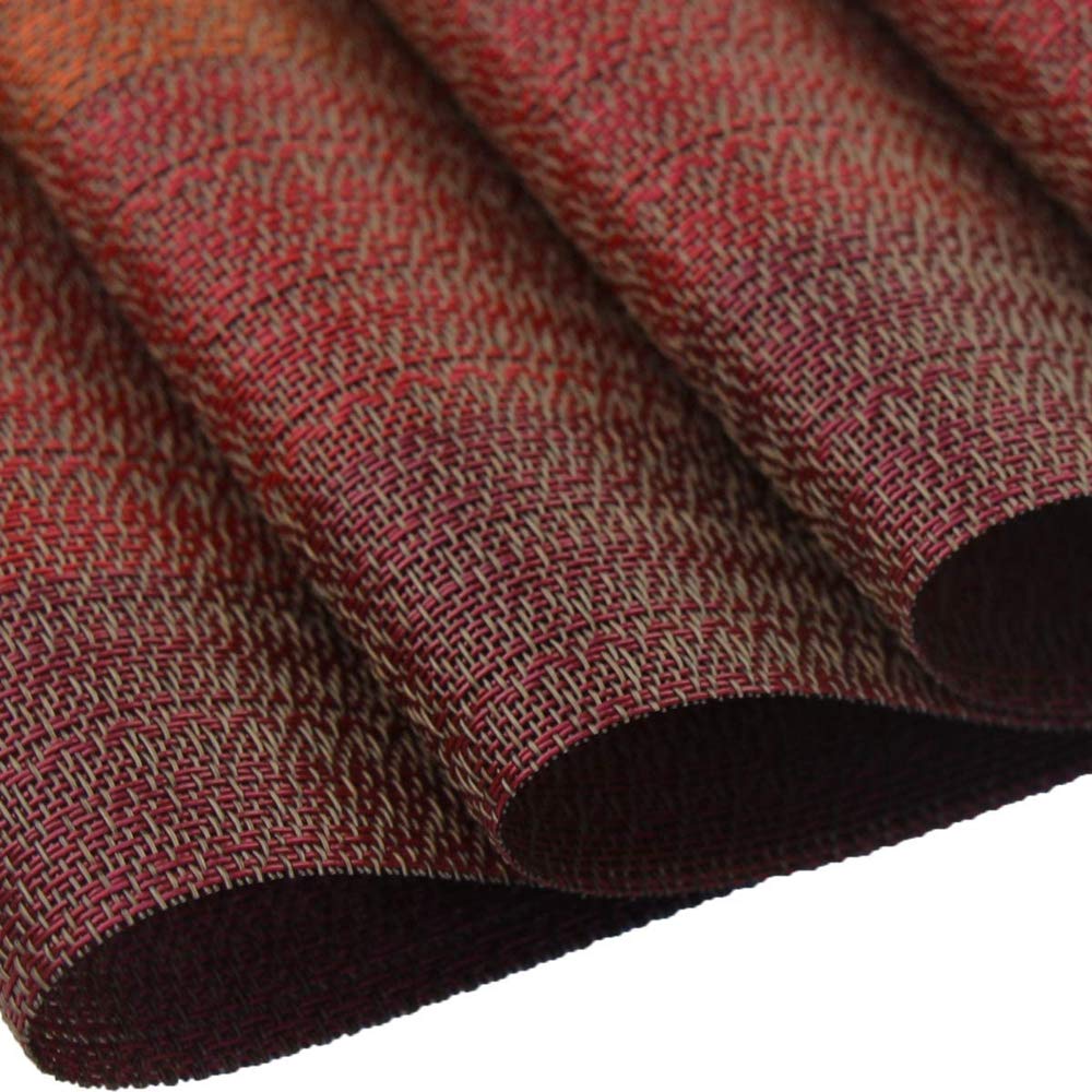 Placemats With Table Runner Set Vinyl Woven Insulation Heat Resistant Kitchen Table Mats For Family Dinner,Outdoor Or Indoor Par