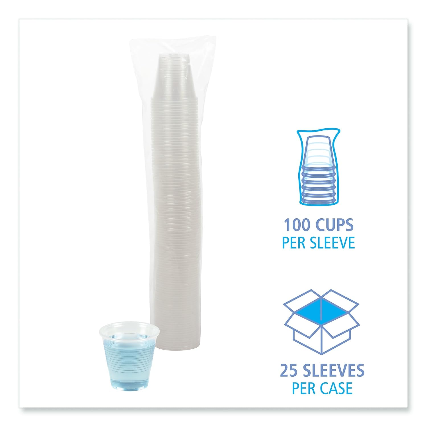 Boardwalk Transcup5Ct Translucent Plastic Cold Cups, 5Oz, 100/Bag, 25 Bags/Carton