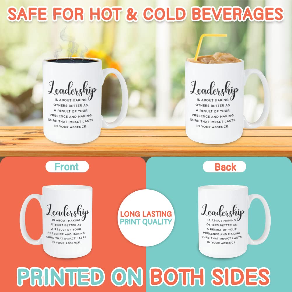 Bubble Hugs Inspirational Coffee Mug 15 Oz, Leadership Is About Making Others Better Motivational Appreciation Gift Idea For Lea