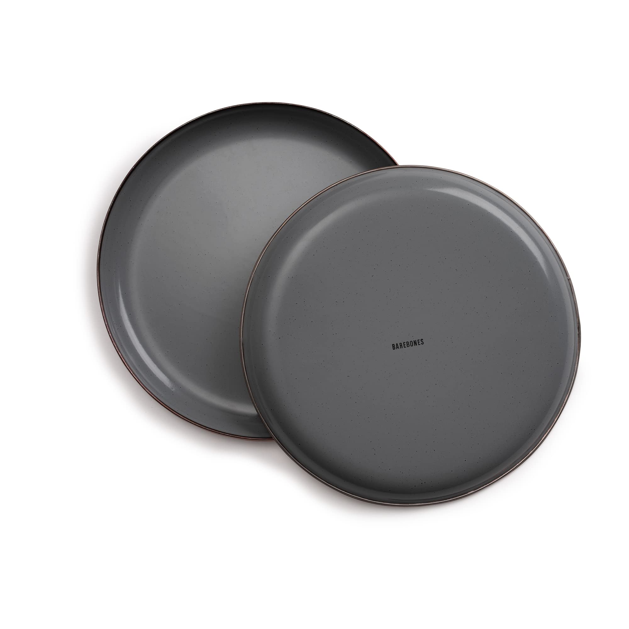 Barebones 8 Inch Salad Plate - Set Of 2 Salad Plates - Enamelware Plates - Durable Kitchen Or Camping Plate (Slate Gray)