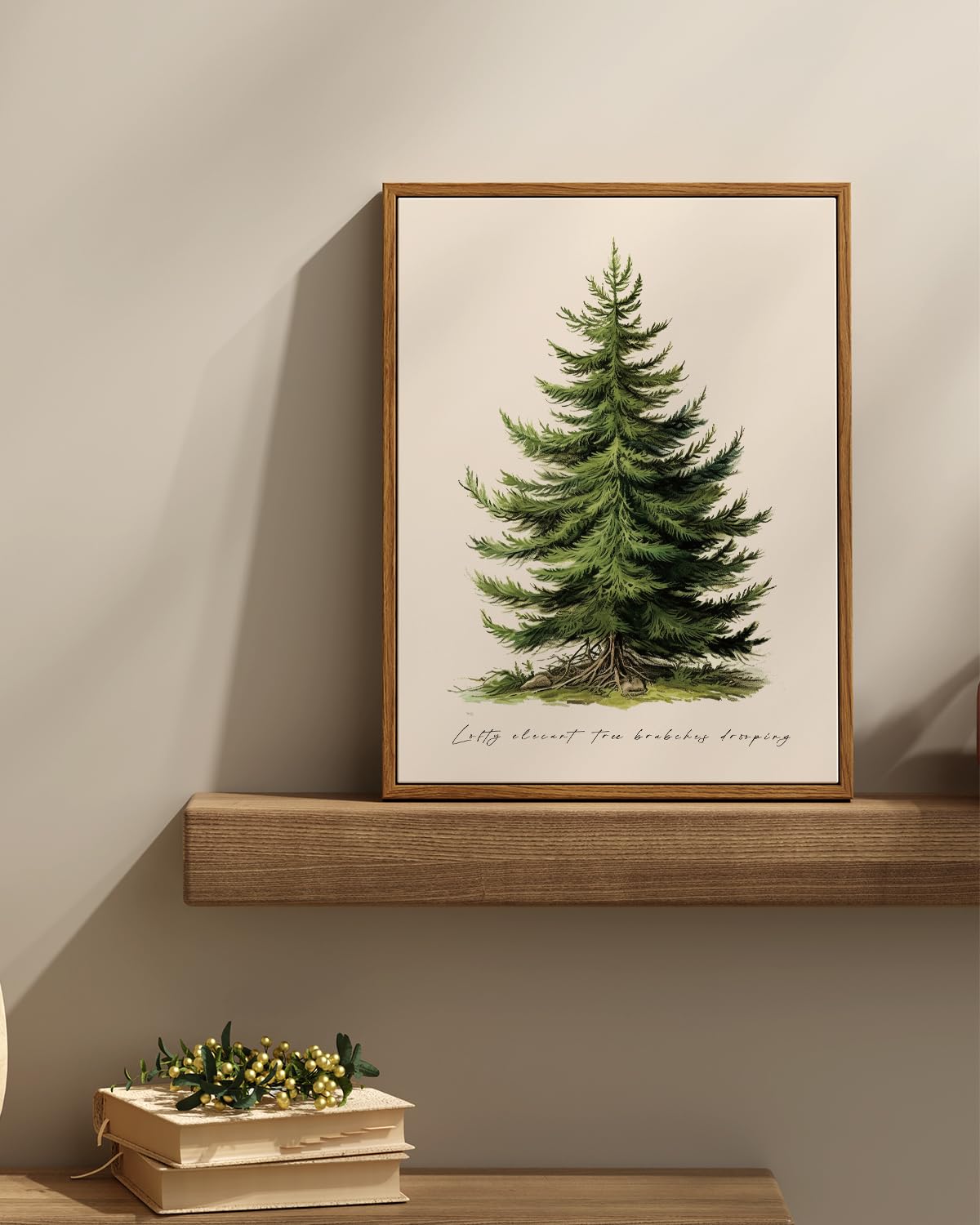 InSimSea Christmas Decor Framed Wall Art, Christmas tree Canvas Painting, elegant Holiday decor Unique Christmas Gifts For Table
