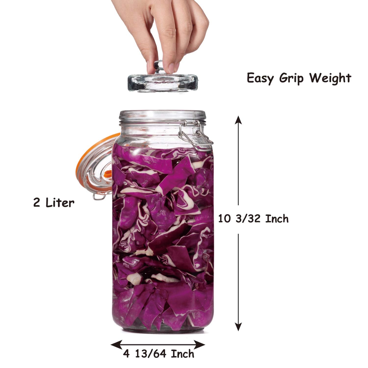 Jillmo Fermentation Jar, 2 Liter Fermentation Kit With Fermenting Weights And Airlocks, Pack Of 2