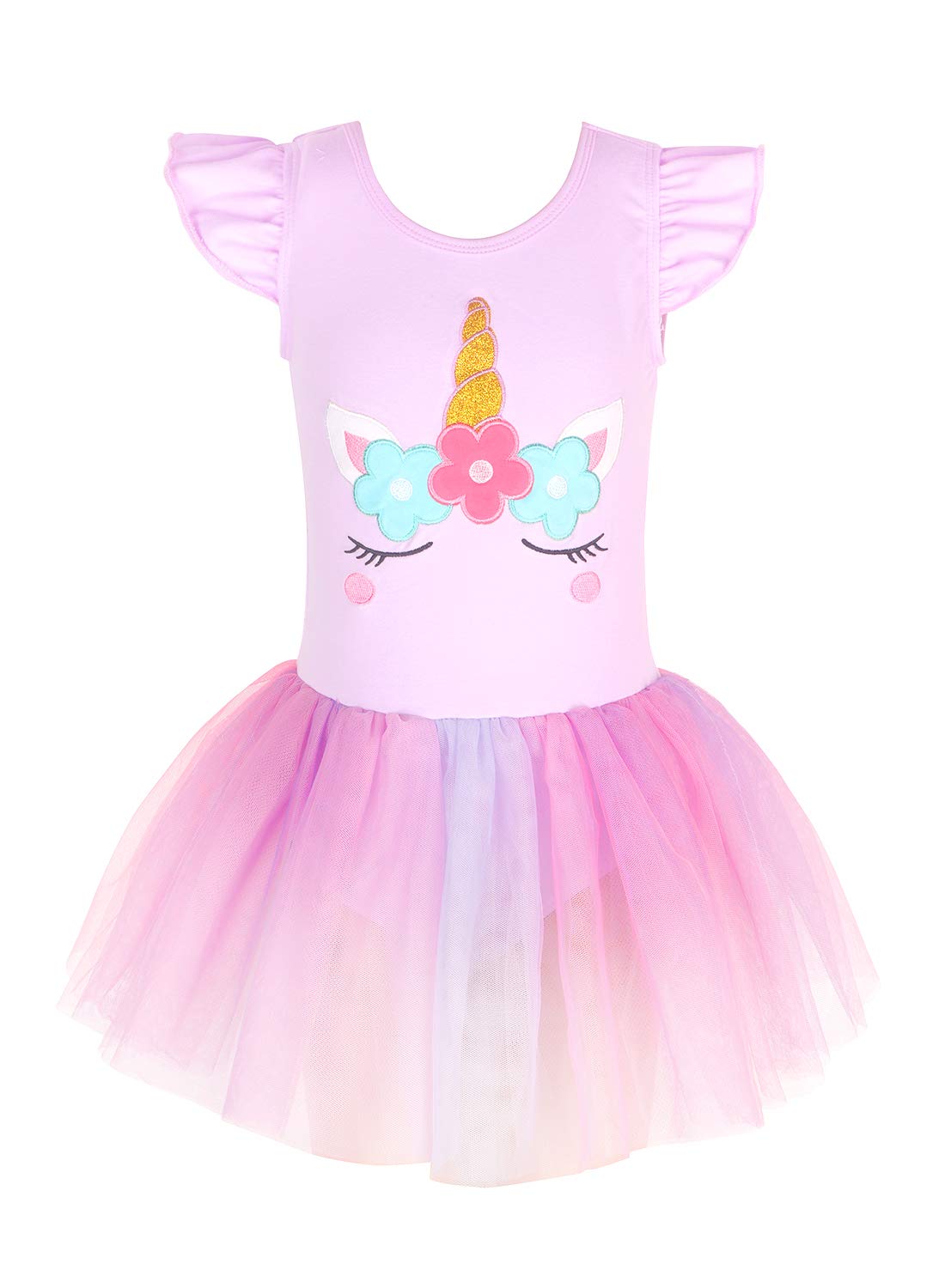 Eqsjiu Unicorn Ballet Tutu Skirted Leotards For Girls Size 7-8 78 6-7 Years Old Purple Pink Patchwork Skirt Dance Stage Performa