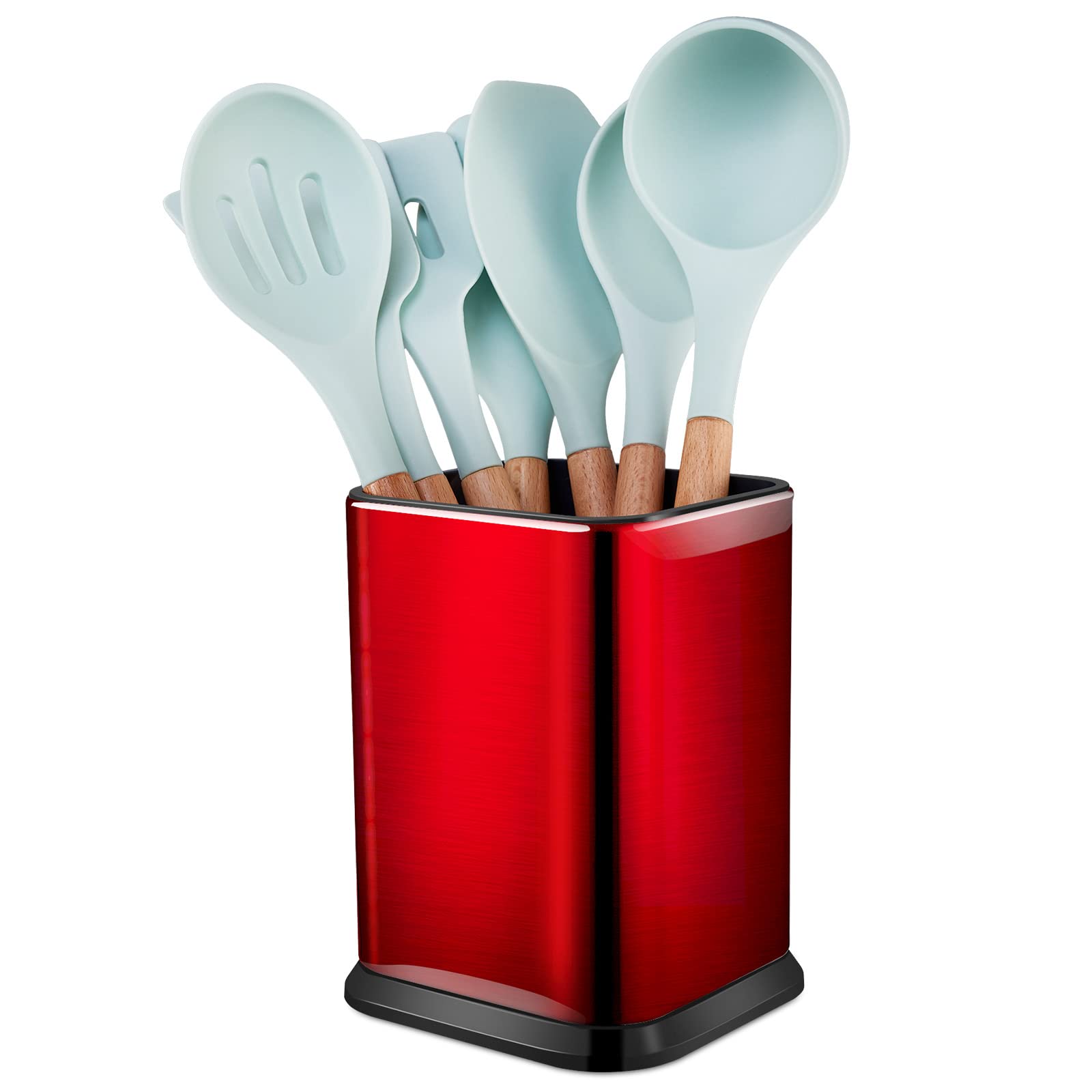 RedCall Stainless Steel Kitchen Utensil Holder for Countertop, Spoon Spatula Organizer,Modern Rectangular Large Cooking Utensil 