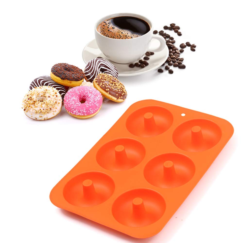 Cozihom 6-Cavity Silicone Donut Mold, Silicone Bagel Mold, Non-Stick Donut Mold, Food Grade Silicone, Bpa Free, 3 Pcs