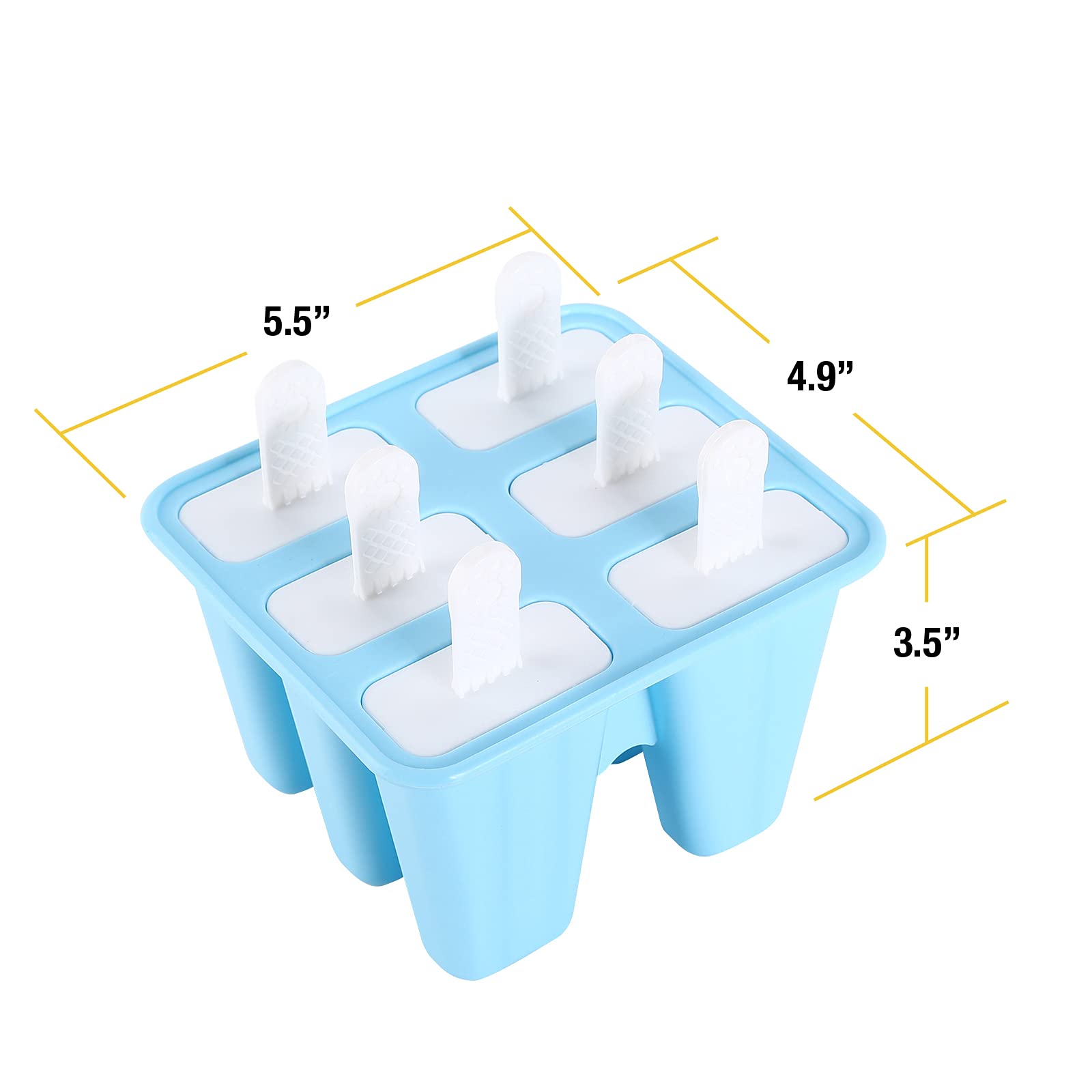 Popsicle Molds Silicone Ice Pop Mold For 6 Pieces, Bpa Free, Homemade Frozen Dessert