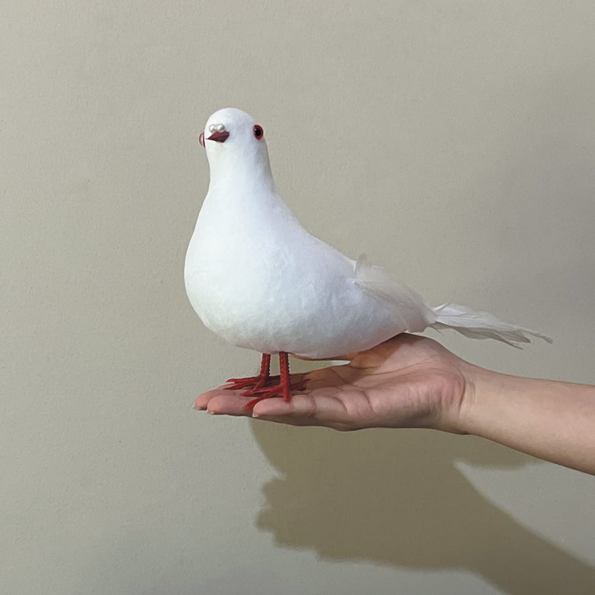 LWINGFLYER Large White Doves 9.5-Inch Artificial Simulation Foam Bird Feathered Dove for Craft Wedding Decoration Party Accessor
