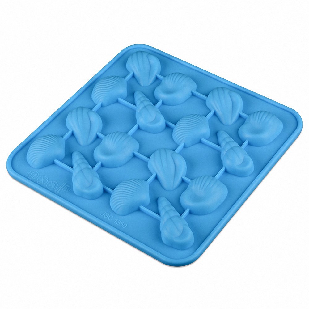 2Pcs Small Conch Shell Chocolate Candy Silicone Molds, Seashell Fondant Mini Soap Crayon Resin Mould Ice Cube Jello Tray, Under