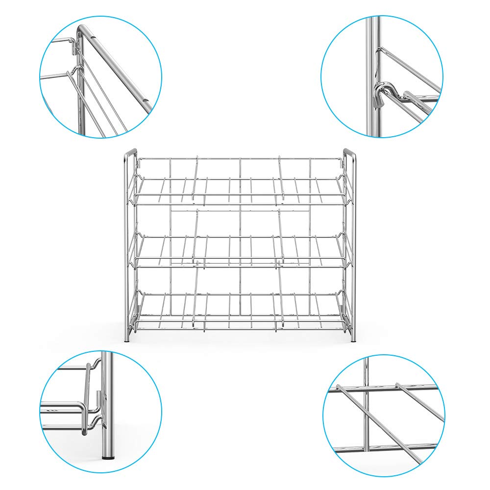 Can Organizer Stackable Can Storage Dispenser Rack 3 Tier Holds Up 36 Cans Rotates First In First Out For Kitchen Cabinet Or Pan