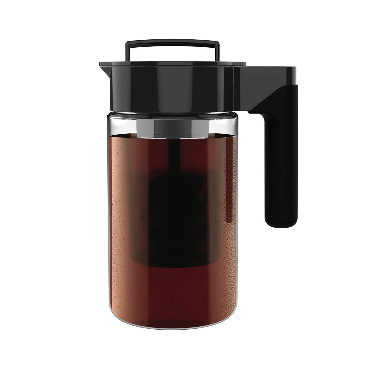 Takeya Glass Cold Brew Coffee Maker For Iced Coffee, Airtight Pitcher, Premium Quality, 1 Quart, Black Lid And Handle