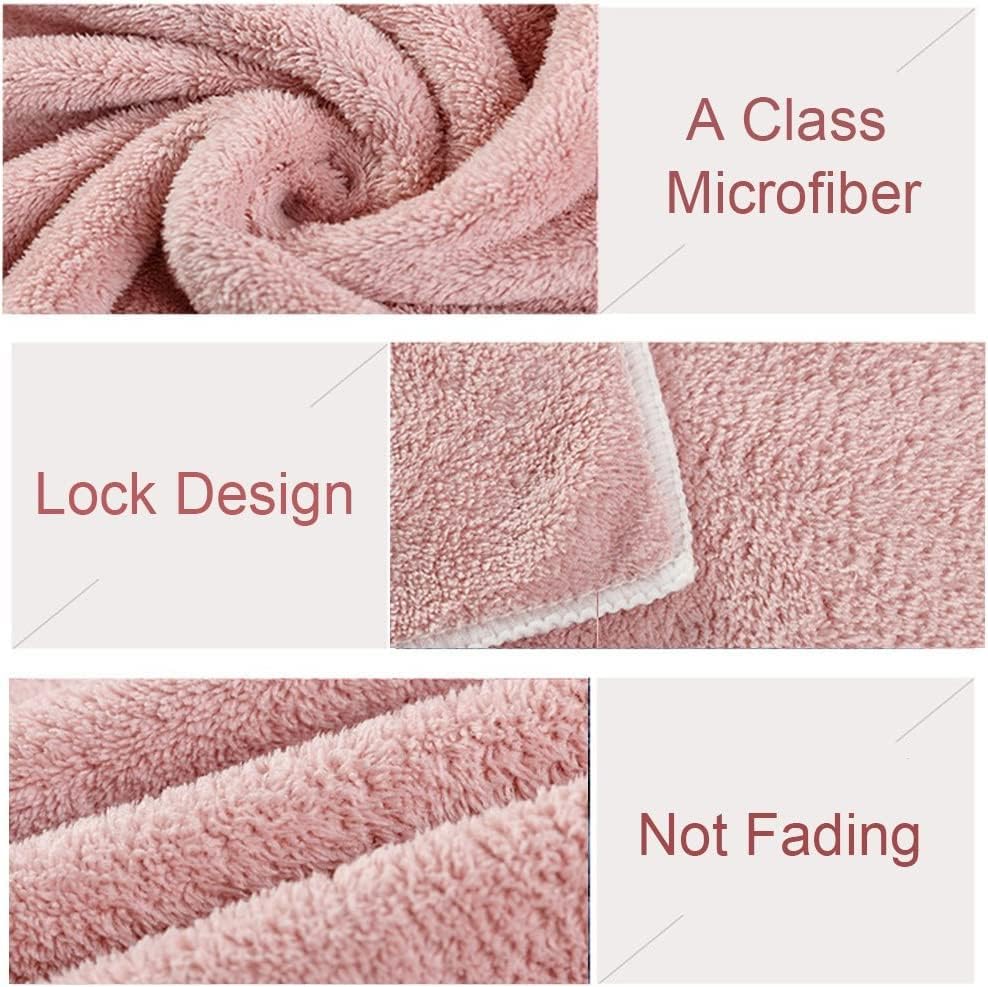 Jseng 3PC Microfiber Hair Towel Caps, Extrame Soft & Ultra Absorbent, Fast Drying Hair Drying Caps Towel Turban Wrap for Wet Hai