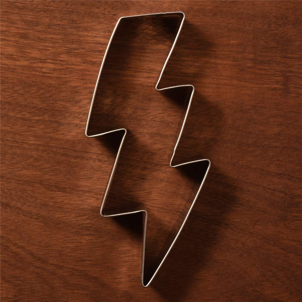 Liliao Flash Lightning Bolt Cookie Cutter Biscuit Fondant Cutters For Kids Birthday Party - 2.2 X 4.6 Inch - Stainless Steel