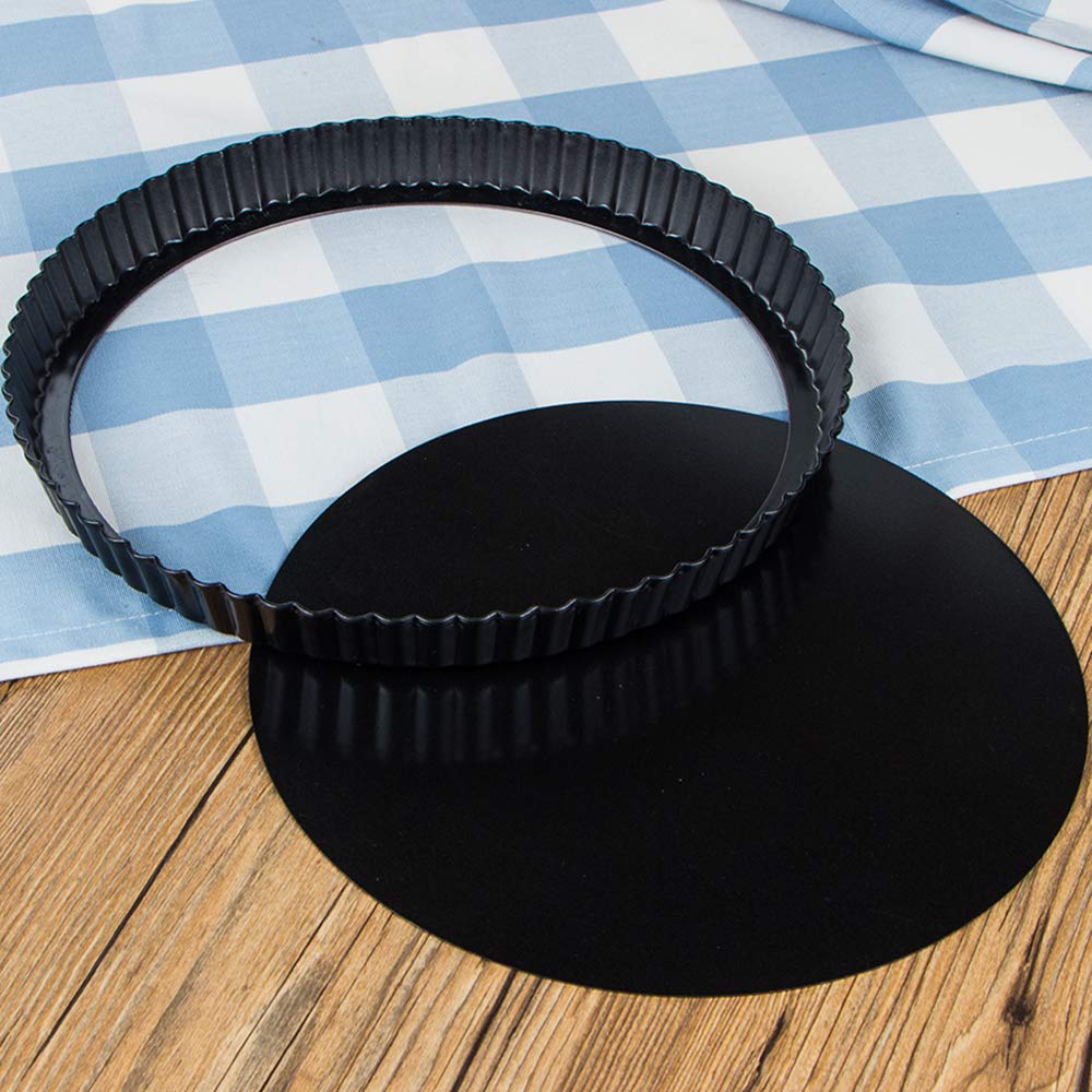 Webake 11 Inch Tart Pan Heavy Duty Quiche Pan Removable Bottom Nonstick Round Pie Pan