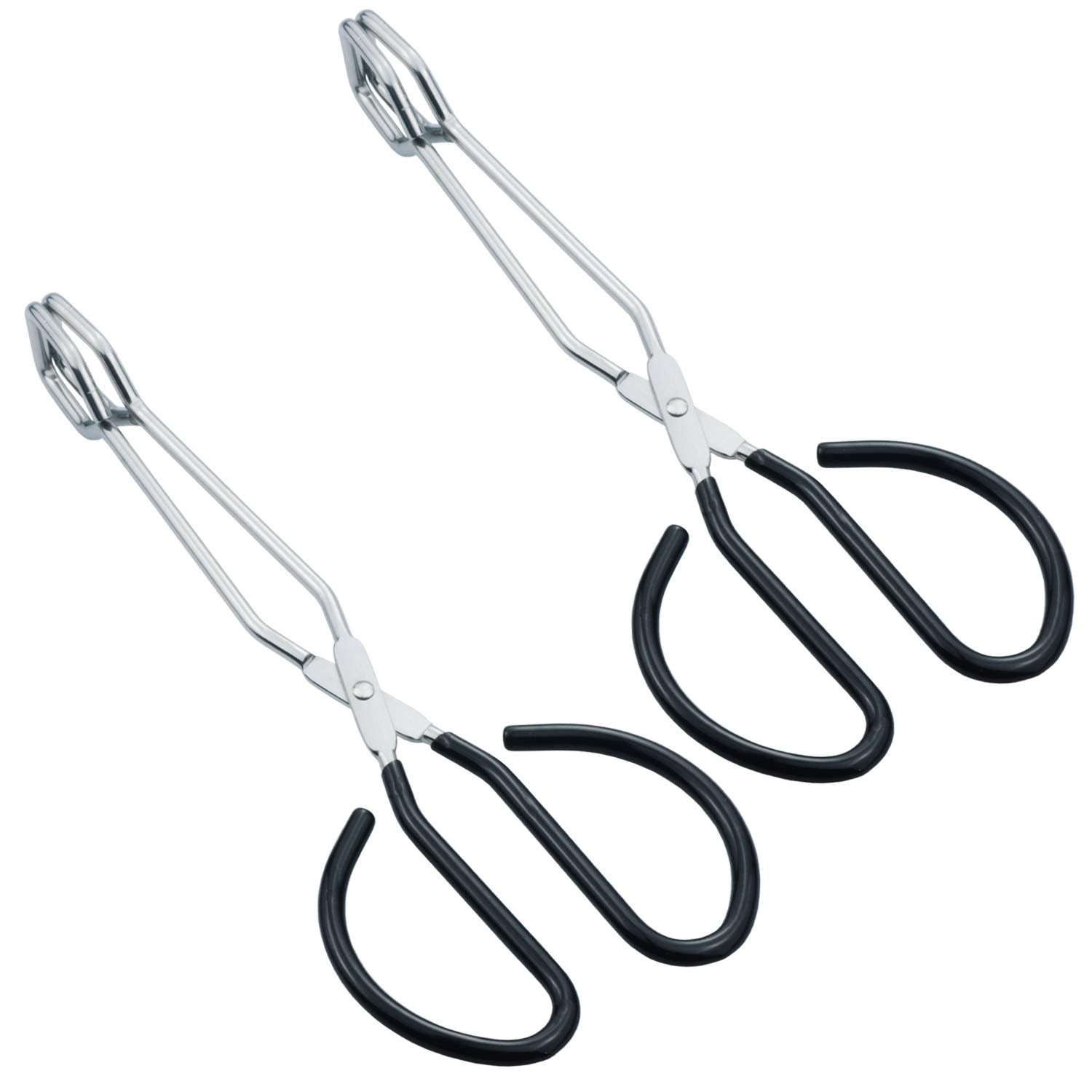 Hinmay Stainless Steel Scissor Tongs Grilling Tongs 10-Inch Scissor Cooking Tongs, Set Of 2