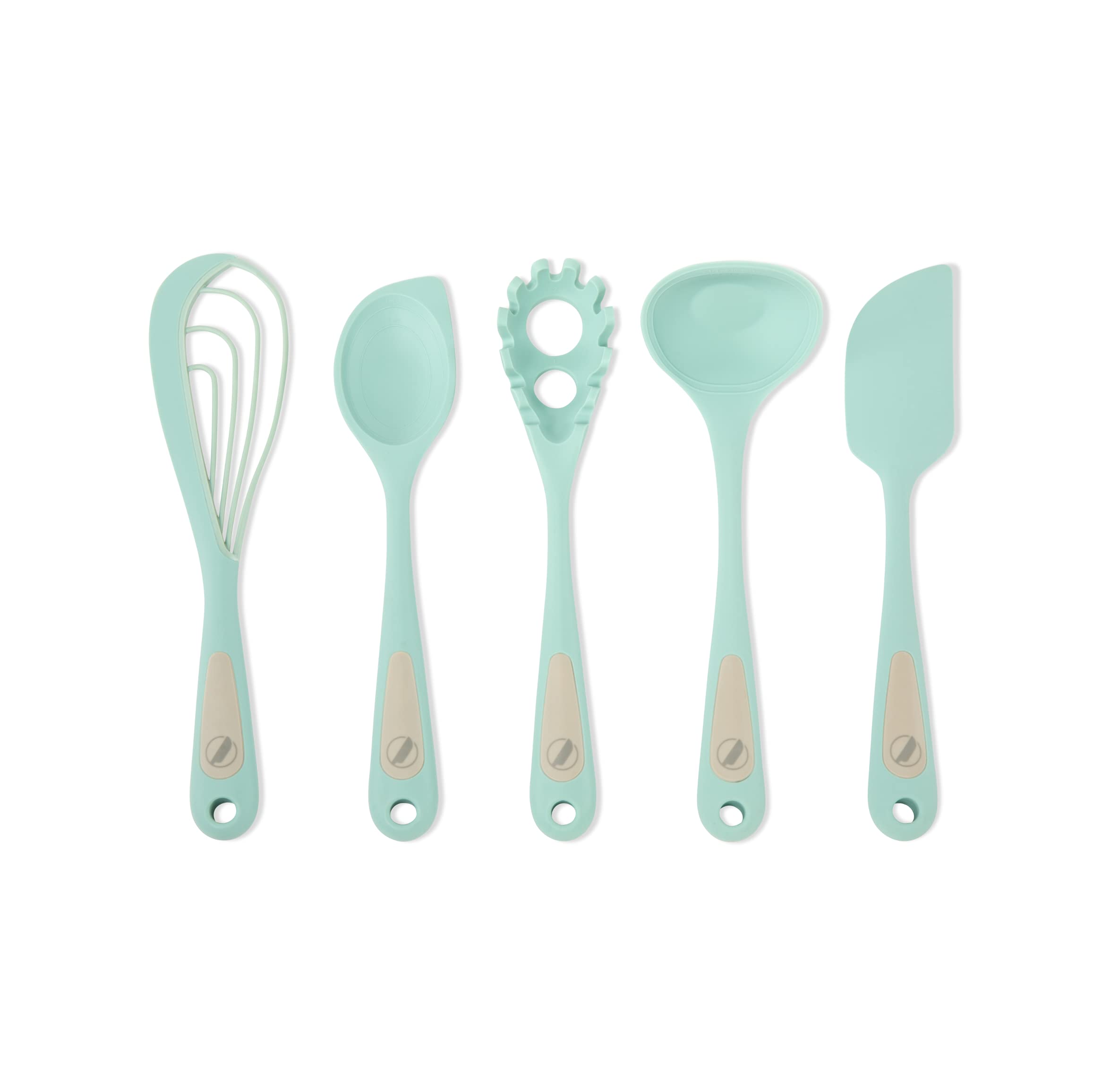 Prepdeck - 5 Piece Silicone Cooking Set - Flip, Mix, Whisk, Scoop, Strain, Scrape & Measure -Dual Function Cooking Tools - Heat-