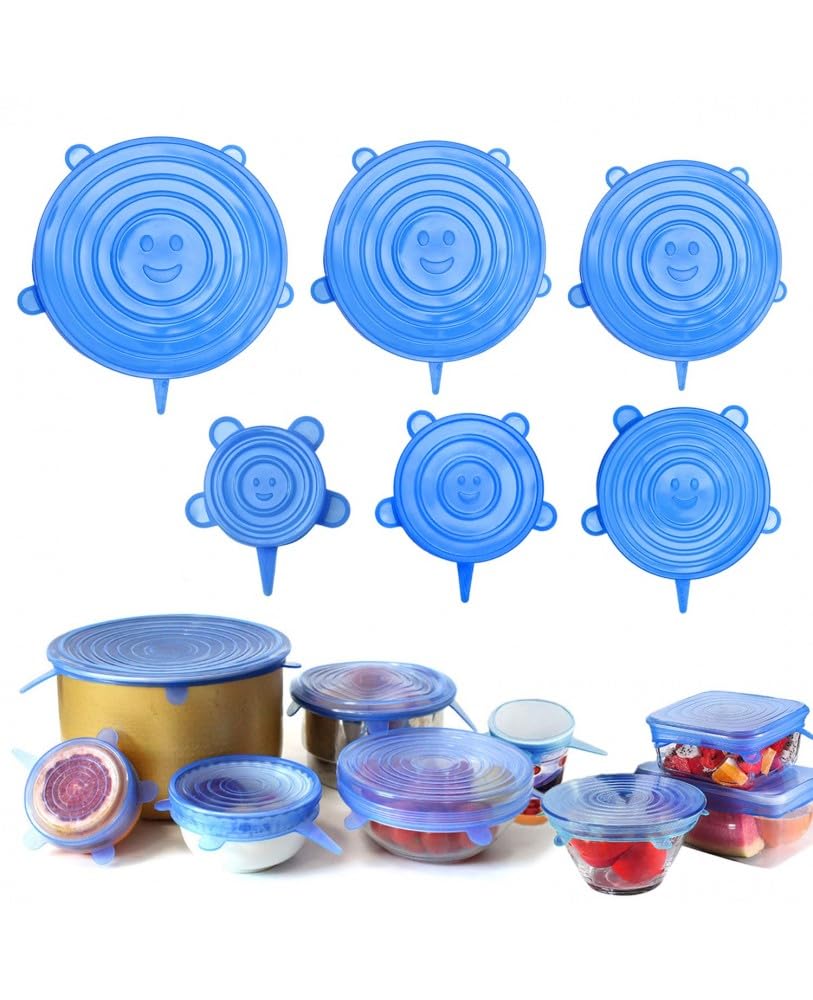 ZELKEY Silicone Stretch Lids, Various Sizes Durable Food Bowl Cover, Expandable FreshKeeping Cover (Pack of 1)(COLOR MAY VARY)