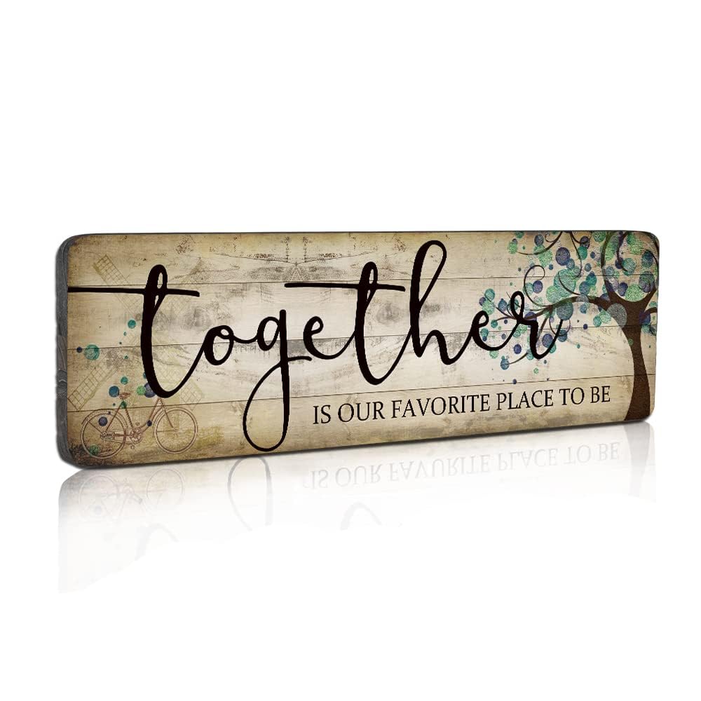 Family Wall Art Decor Inspirational Quotes Wall Hanging Sign-Together is Our Favorite Place to Be-Motivational Home Wall Art Dec