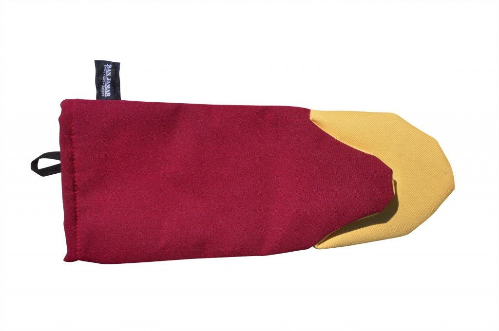 San Jamar Kt0115K Cool Touch Flame Puppet High Heat Intermittent Flame Protection Up To 900F Oven Mitt, 15 Inch Length, Red