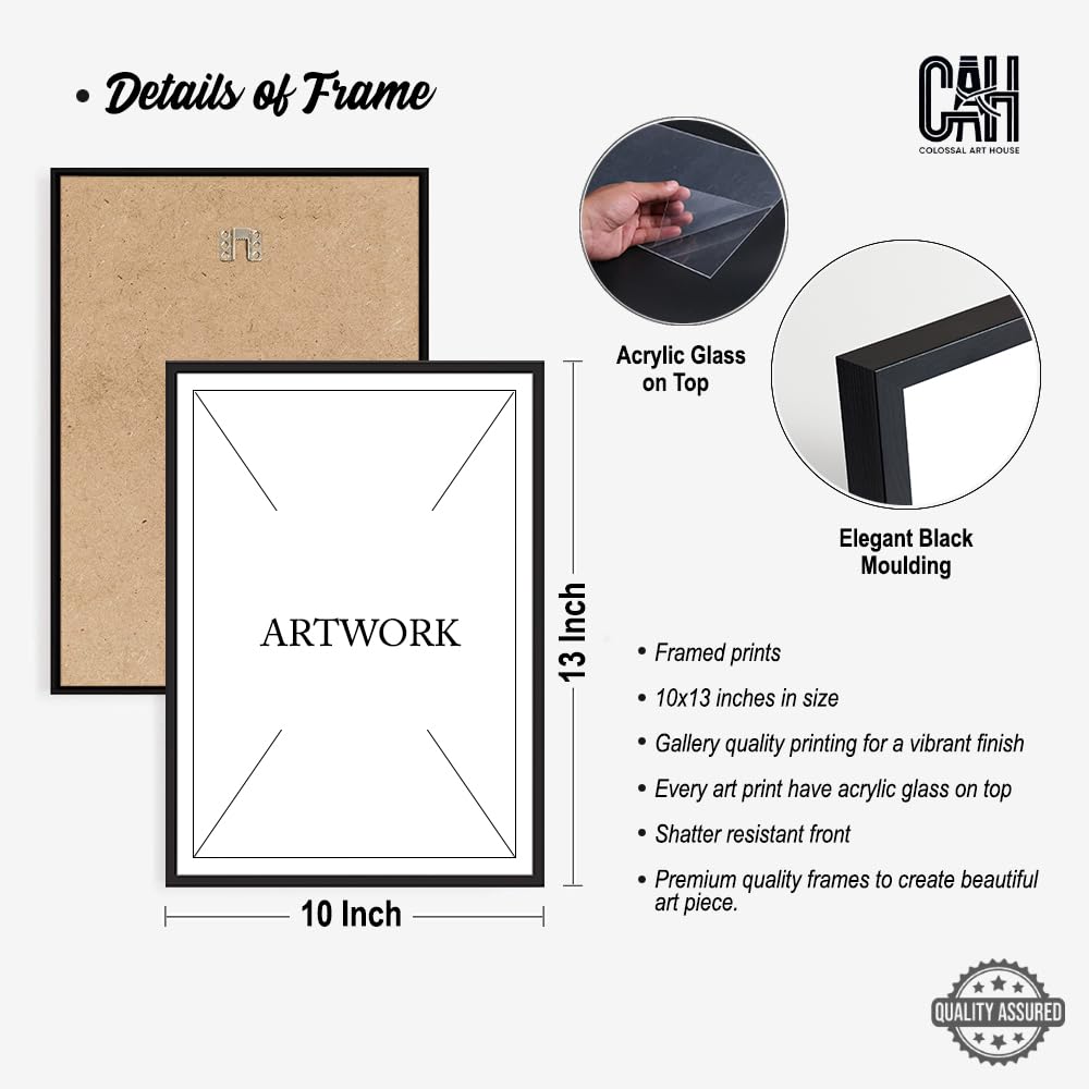 COLOSSAL ART HOUSE Set of 3 Tropicals Wall Paintings for Living Room Wall Decoration (10x13 Inch Wall Frame)