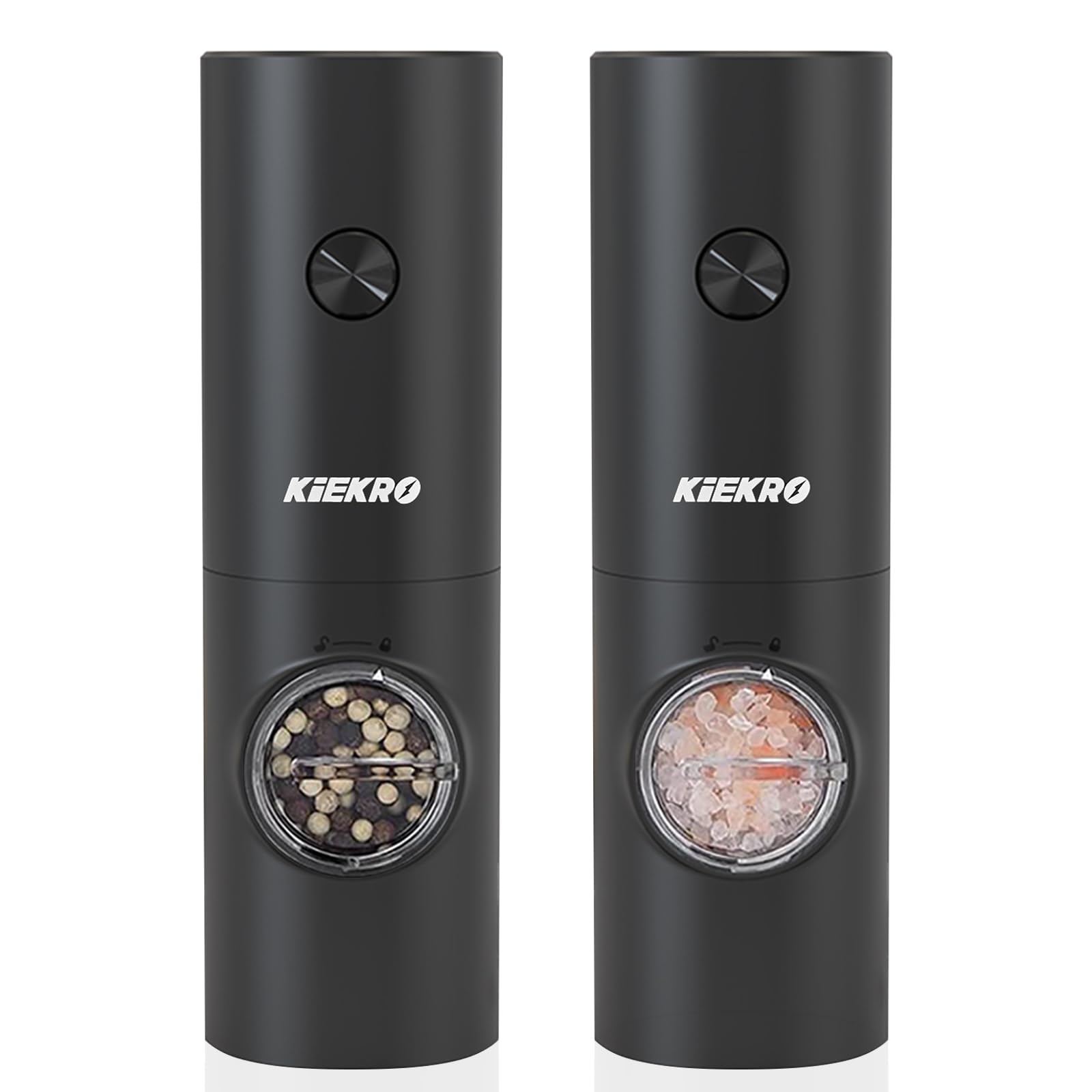 Kiekro Electric Salt And Pepper Grinder Set, Battery Operated Salt And Pepper Grinder (Without Battery), Kitchen Gadget With Whi
