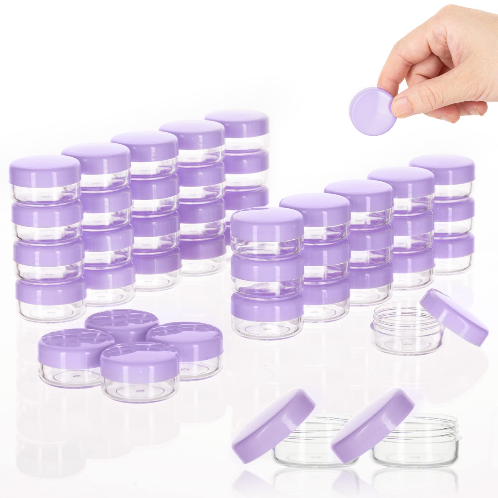 Zejia 3 Gram Sample Containers With Lids, 200 Count Tiny Sample Jars, 3Ml Makeup Cosmetic Containers For Lip Balms, Lotion, Powd