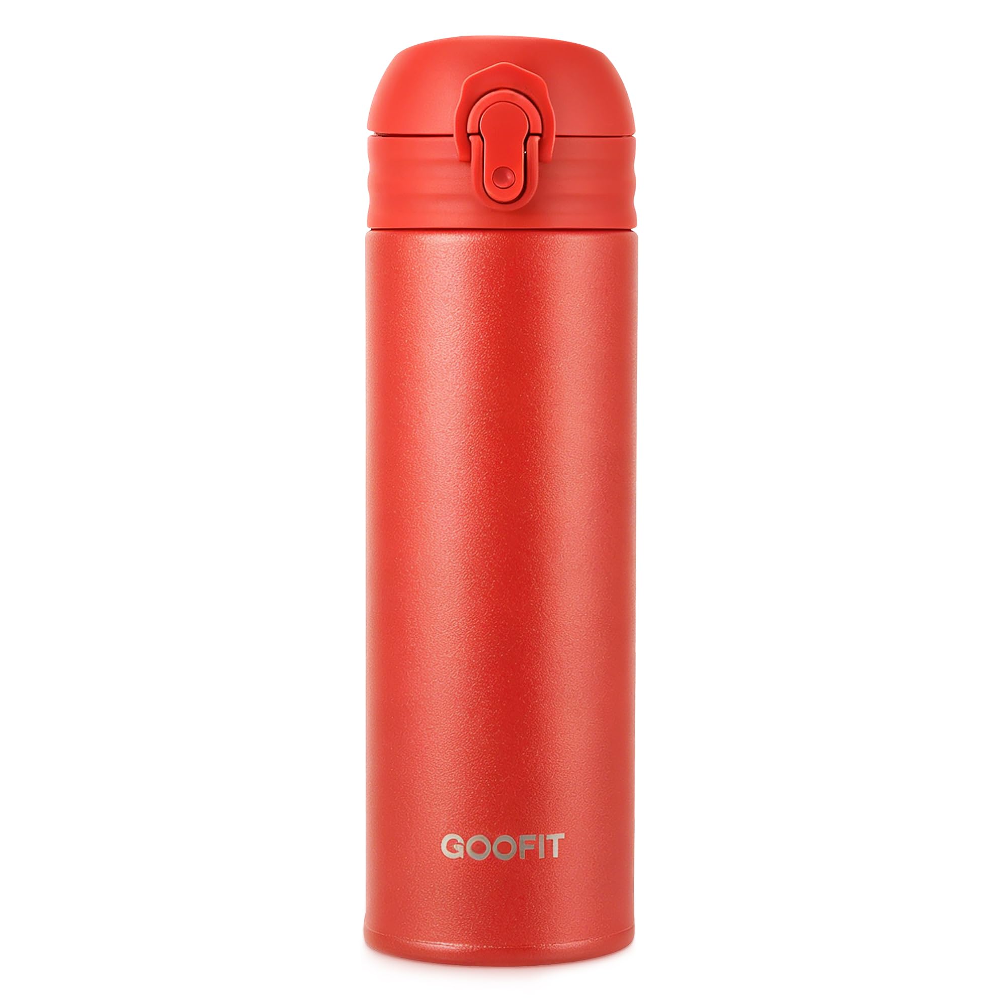 GOOFIT 16 Oz Kids Stainless Steel Water Bottle, Double Wall Vacuum Insulated, SnapOn Lid with Locking Ring, BPAFree, Leak Proo