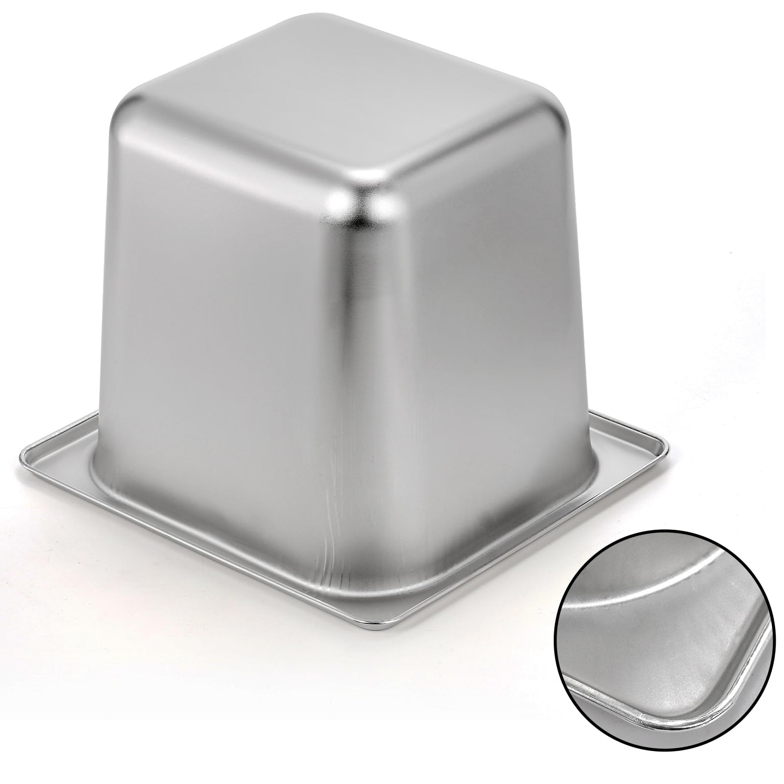 TOPZEA 6 Pack Hotel Pans, 1/6 Size 6'' Deep Stainless Steel Steam Table Pan Food Catering Pan Breading Batter Bowls, Dinner Buff