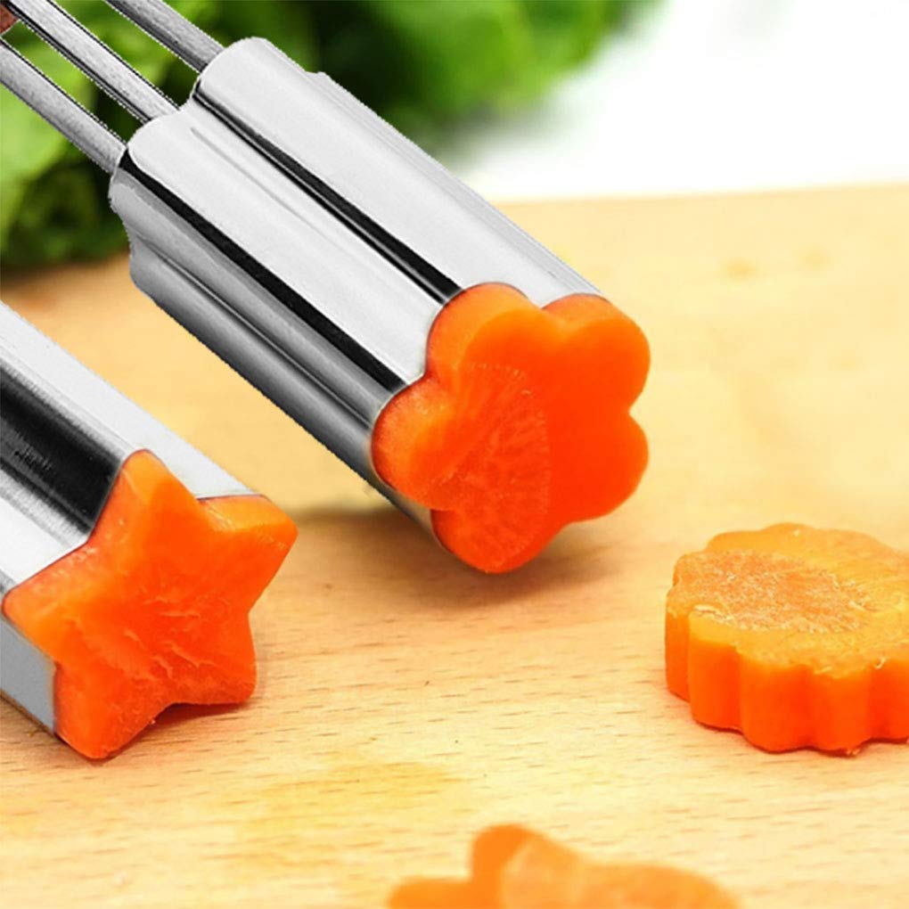 Goeielewe 3-Pack Vegetable And Fruit Cutter Shapes Set, Mini Pie, Stainless Steel Cookie Stamps Mold With Wood Handle, Cookie Cu